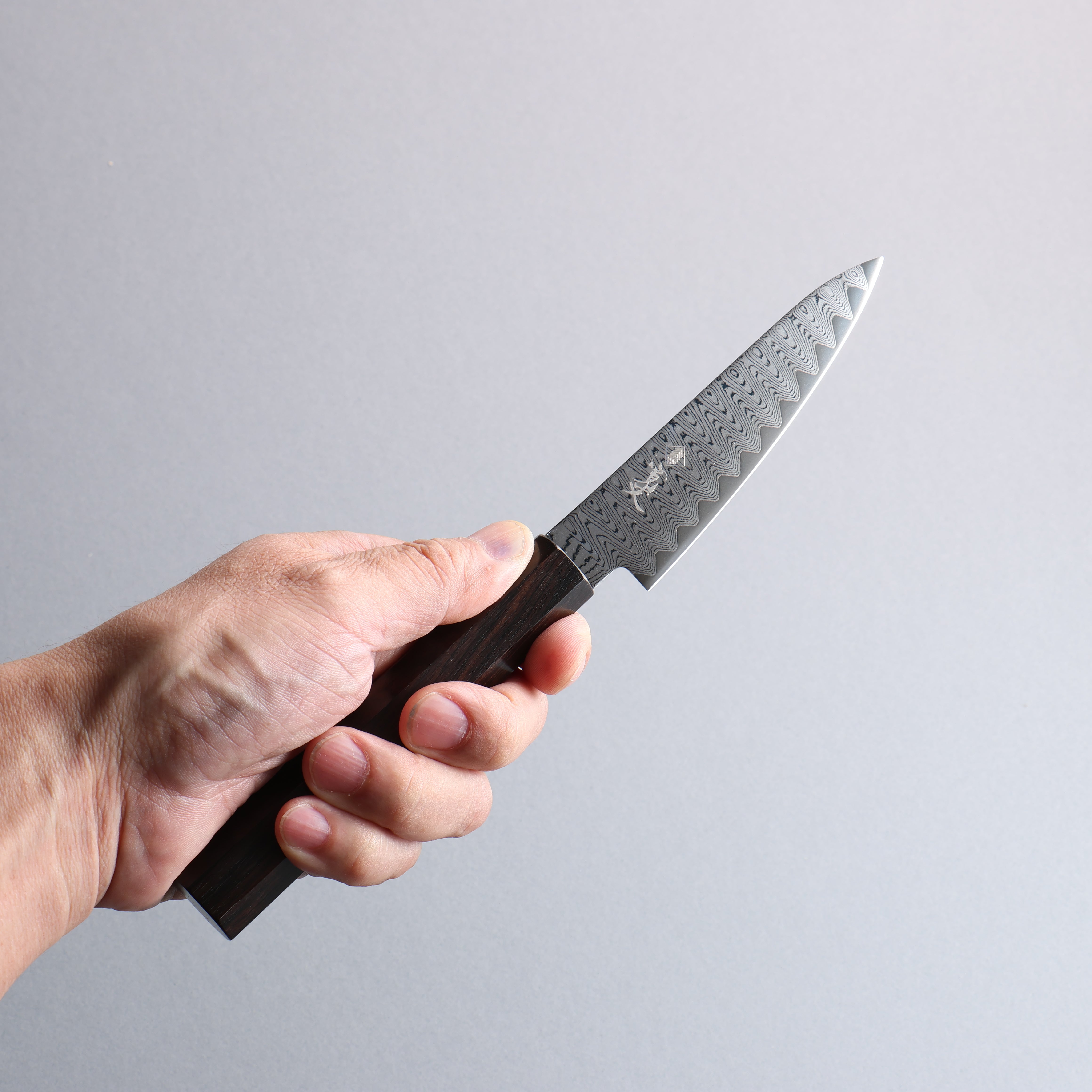 Premium VG10 Damascus Steel Petty Knife 105mm - Japanese Chef Utility Knife with Ebony Wood Handle - Perfect for Slicing, Dicing & Precision Kitchen Tasks