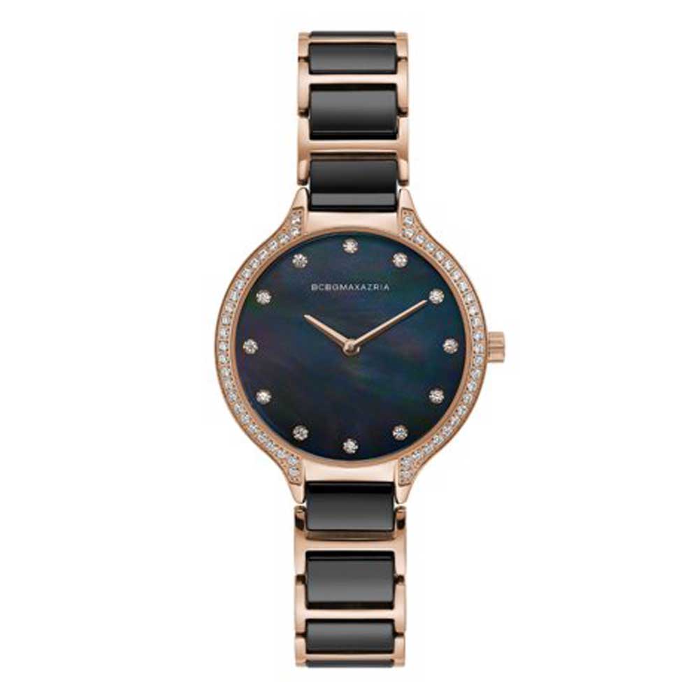 BCBGMAXAZRIA BG50678007 Women's Black Ceramic Strap Watch - Elegant & Durable Timepiece for Office, Party & Everyday Wear