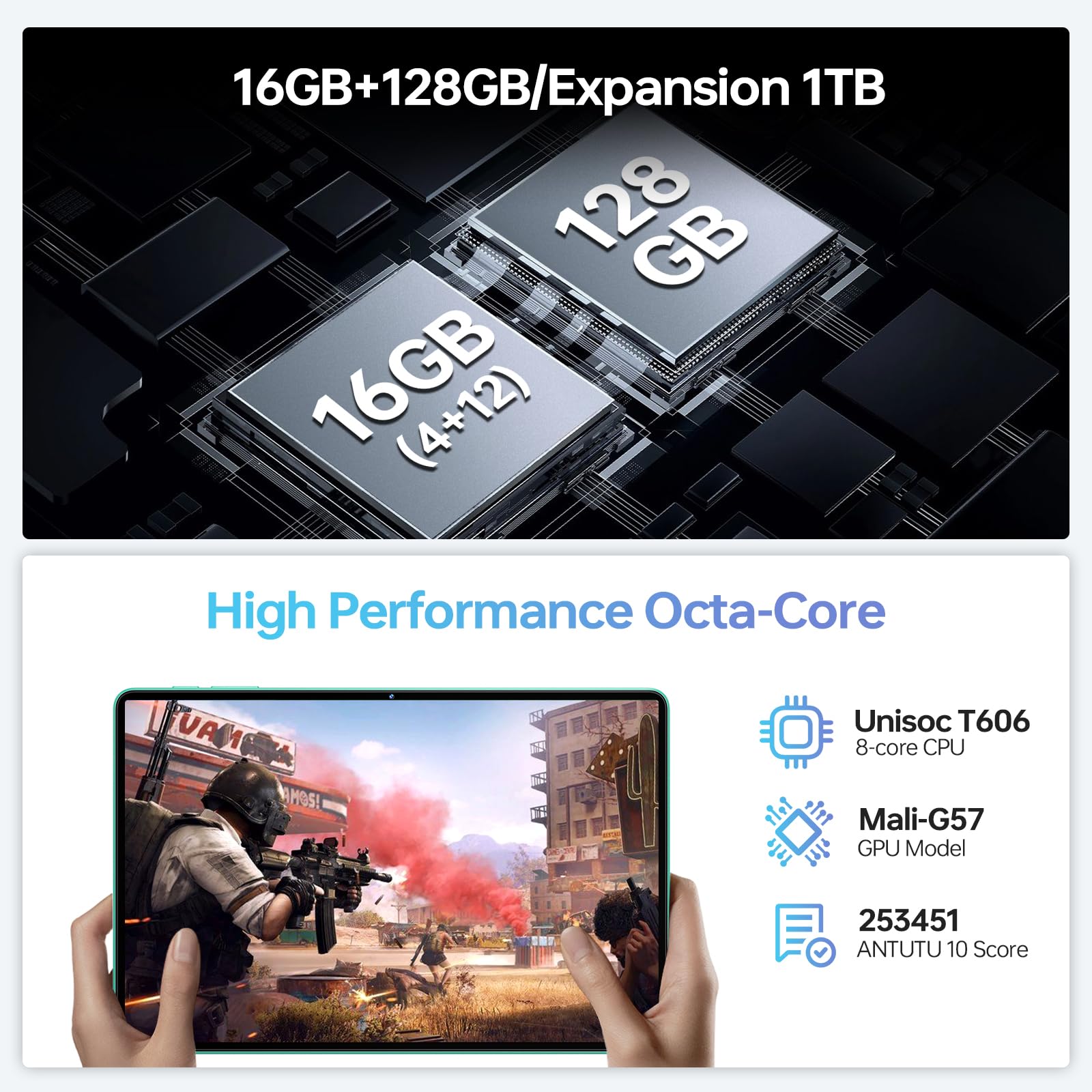 OUKITEL OT11 11 Inch 2K Android 14 Tablet - 16GB RAM 128GB Storage (Expandable to 1TB), 8000mAh Battery Octa-Core Gaming Tablet with 4G LTE Dual SIM, Widevine L1, GPS, TÜV Certified, 13MP Camera & 5G WiFi - Purple | Perfect for Work, Gaming & Streaming