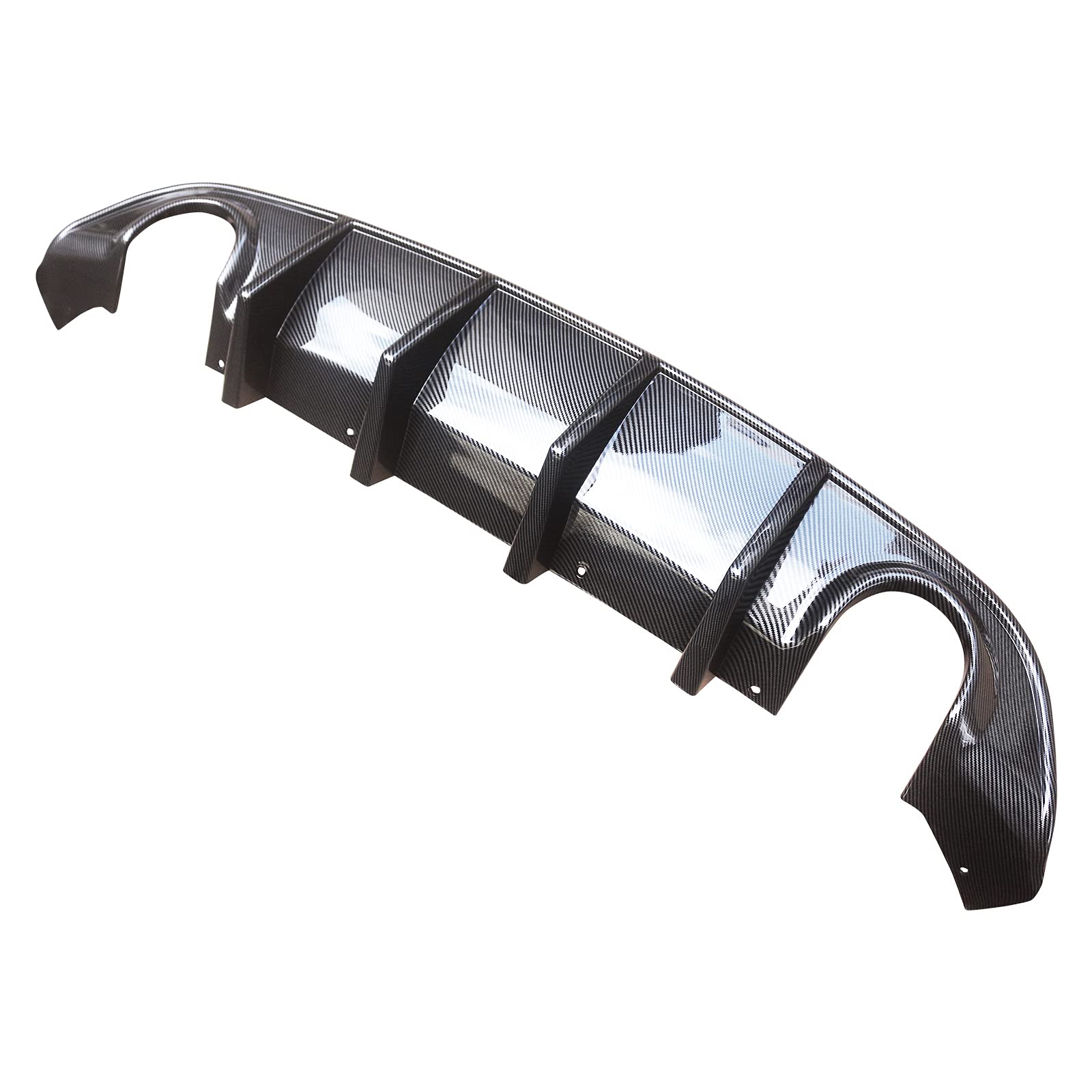 NINTE Carbon Fiber Rear Diffuser for Dodge Charger 2015-2023 SRT/RT Models - Shark Fin Style Lower Bumper Lip (Fits Circle Exhaust Ports Only) | Aggressive Styling Upgrade for Street Racing & Car Shows