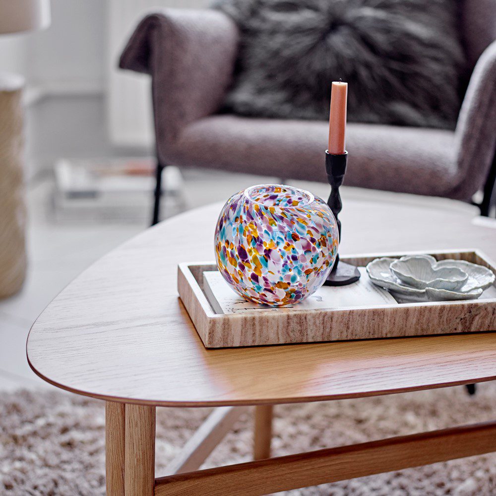Bloomingville Majsa Marble Tray - 18cm Round Brown Marble Serving Tray for Coffee Table, Bathroom Organizer, Jewelry Display & Home Decor