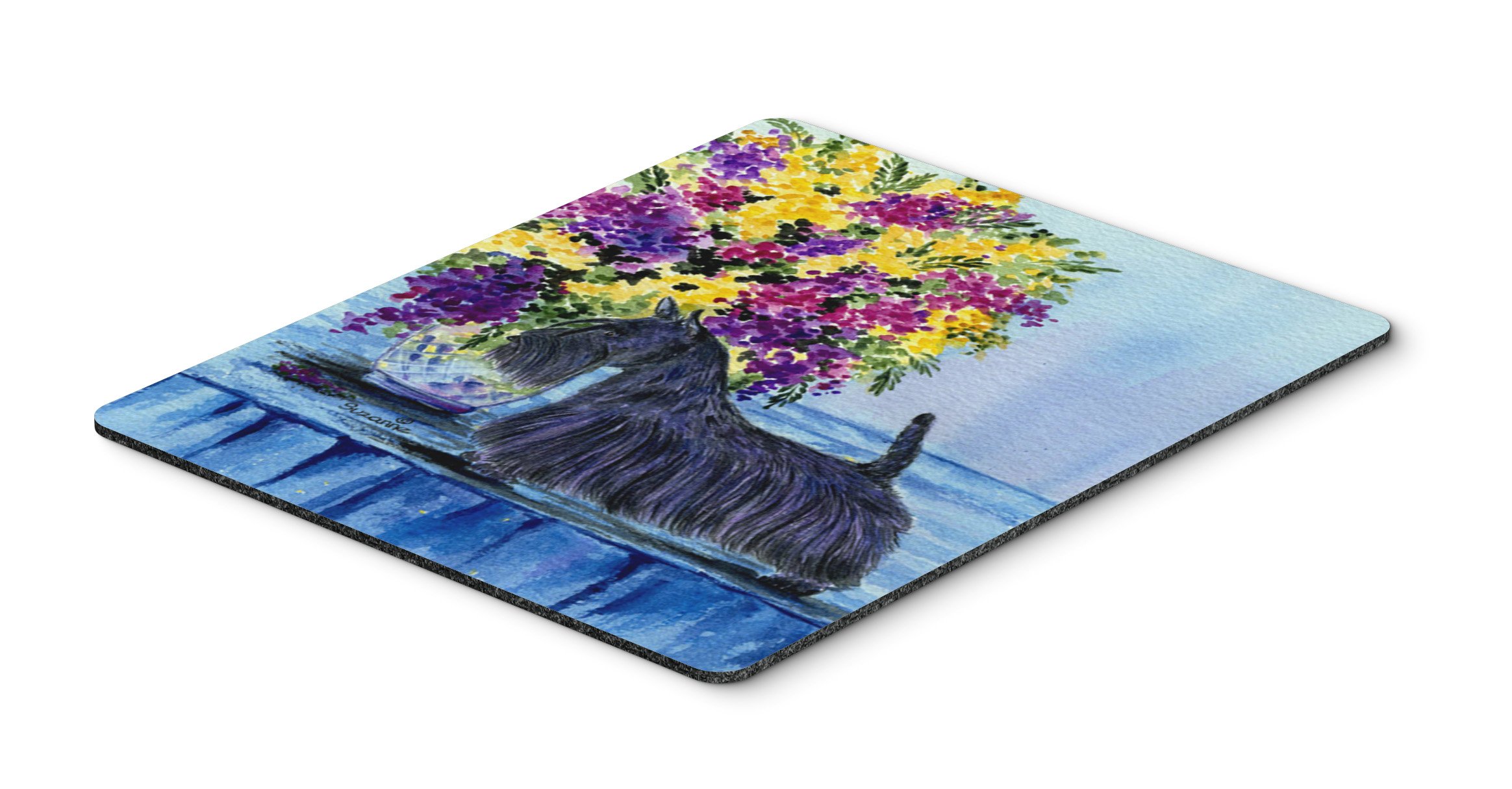 Scottish Terrier Mouse Pad & Hot Pad Trivet - Large Washable Non-Slip Desk Mat for Home Office, Gaming, Computer & Laptop Use | Cute Dog-Themed Workspace Accessory