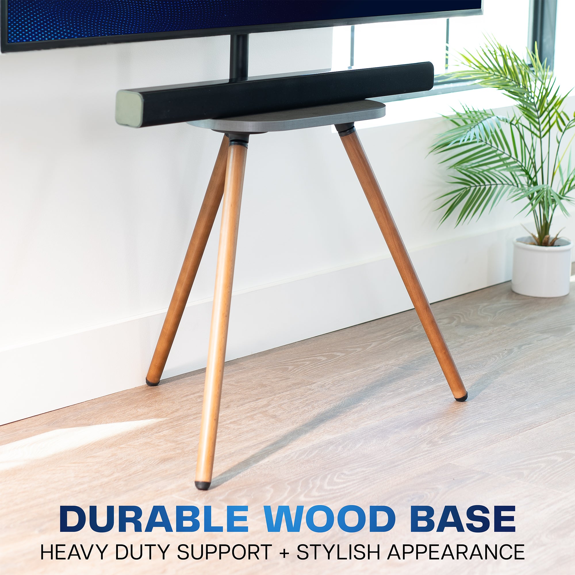 Dark Walnut Easel Studio TV Stand with Shelf - Modern Wooden TV Stand for Living Room, Bedroom, Home Theater - Perfect for Flat Screen TVs & Entertainment Centers