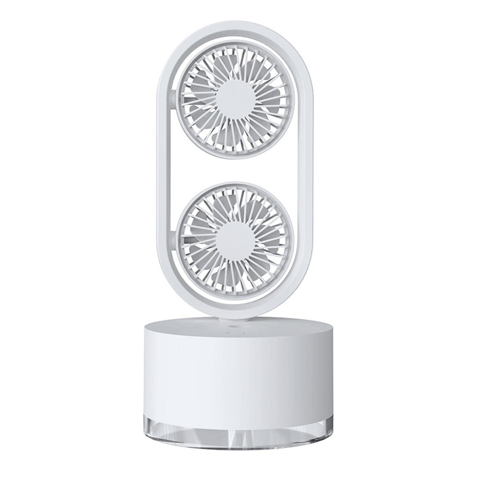 AMBAYZ 3-Speed Mini Desk Fan with Mist Spray & Night Light - 400ml Large Water Tank, Portable Cooling Fan for Home, Office, Desktop - Perfect for Personal Use, Workstation Cooling & Summer Relaxation
