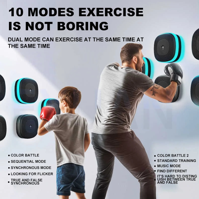 Smart Split-Type Music Boxing Machine with 8 Adjustable Targets - Boxing Training & Stress Relief for Kids & Adults - Perfect for Home Gym, Fitness & Family Fun