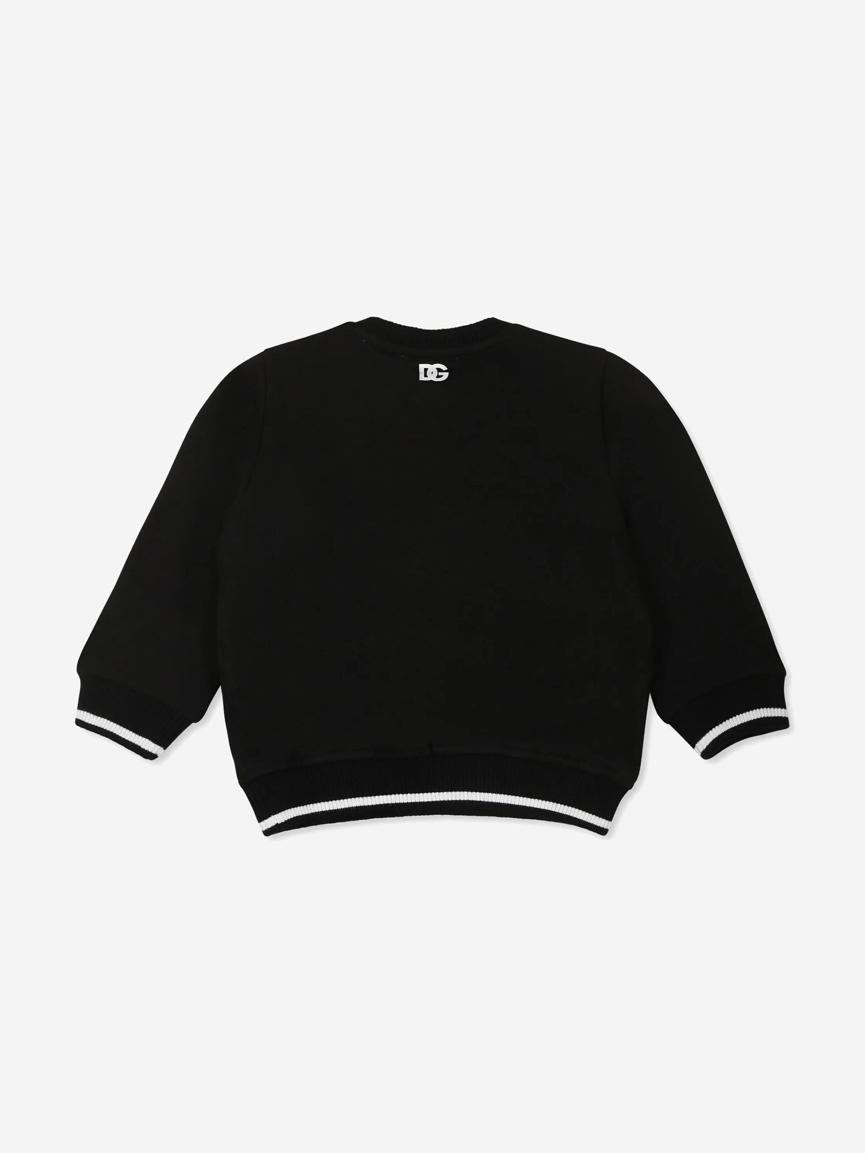 Black Baby Boys Logo Sweatshirt - Soft Cotton Pullover Hoodie for Toddlers - Perfect for Playdates & Family Outings