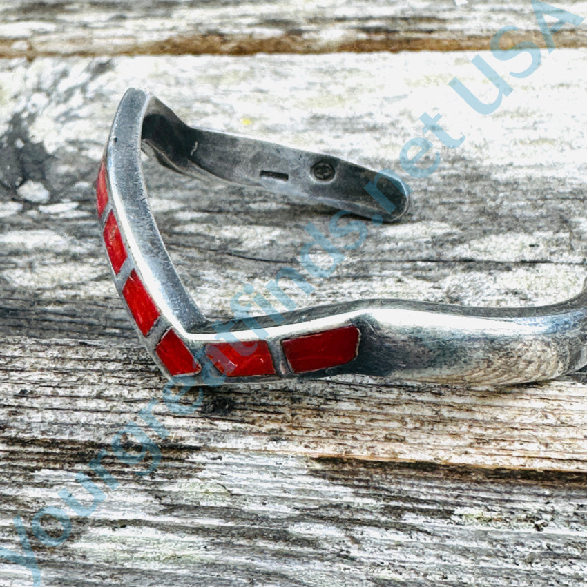 Vintage Native American Lightning Bracelet - Sterling Silver & Coral Beaded Handmade Jewelry for Women - Perfect for Boho, Festival, and Everyday Wear