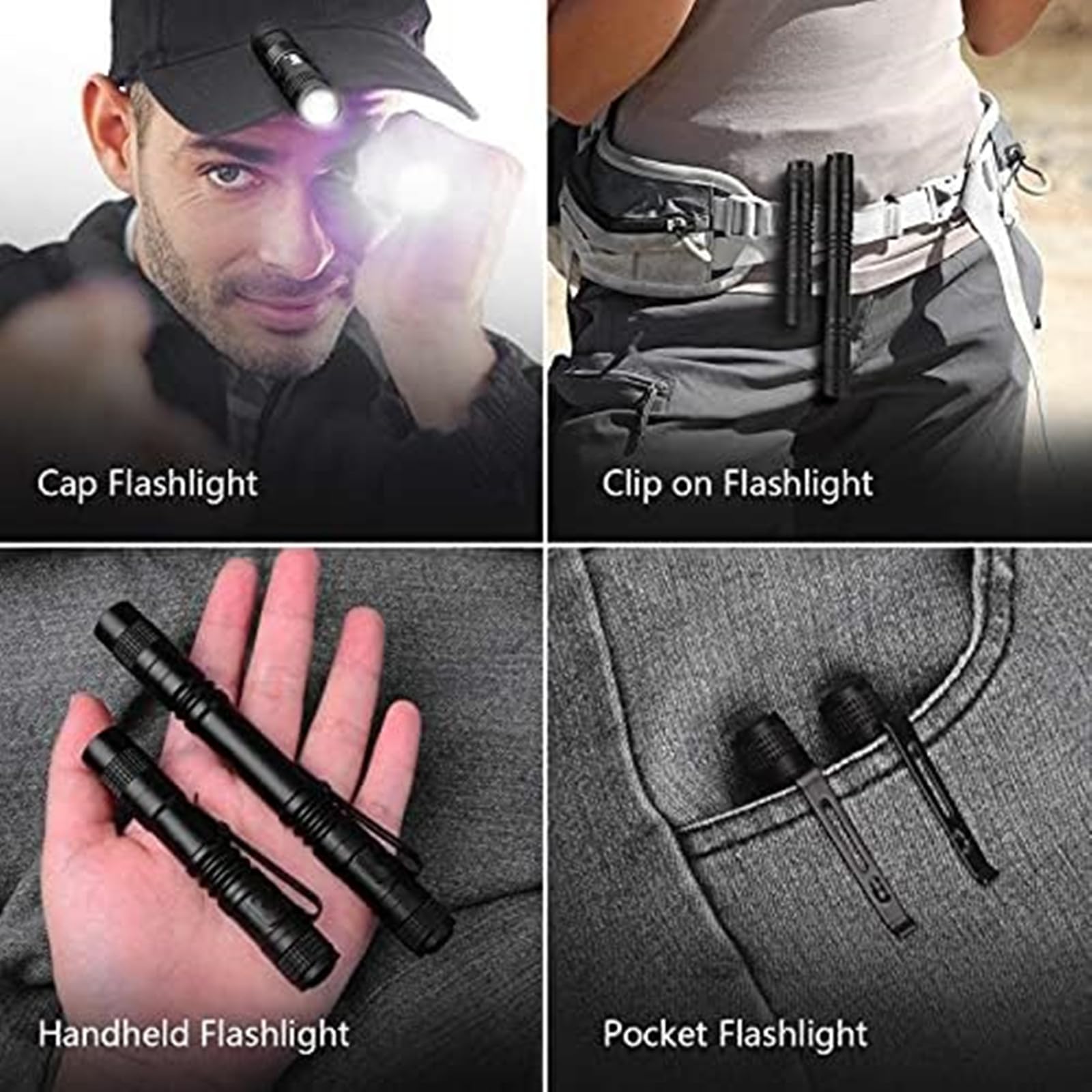 Tactical Pen Flashlight 10 Pack - Portable LED Penlight with Metal Clip, Compact EDC Flashlight for Camping, Hiking, Emergency & Everyday Carry