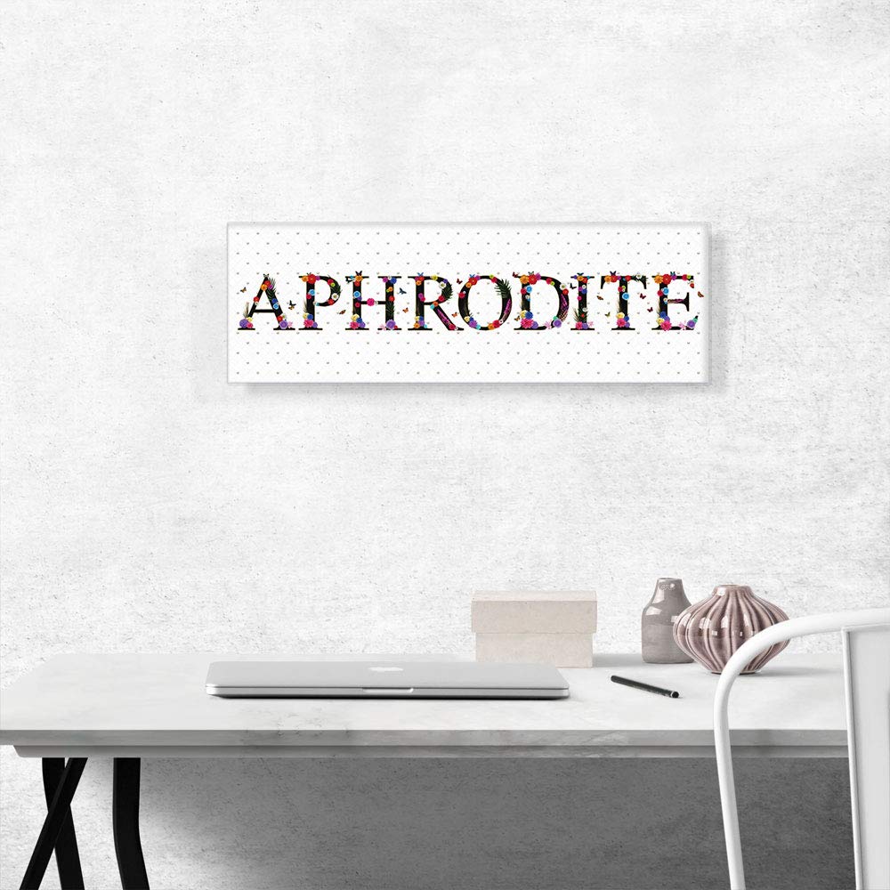 Aphrodite Canvas Art Print - Stretched Framed Wall Decor for Girls Room, 36x12 Inch Giclee Painting, Modern Home & Bedroom Decoration (0.75