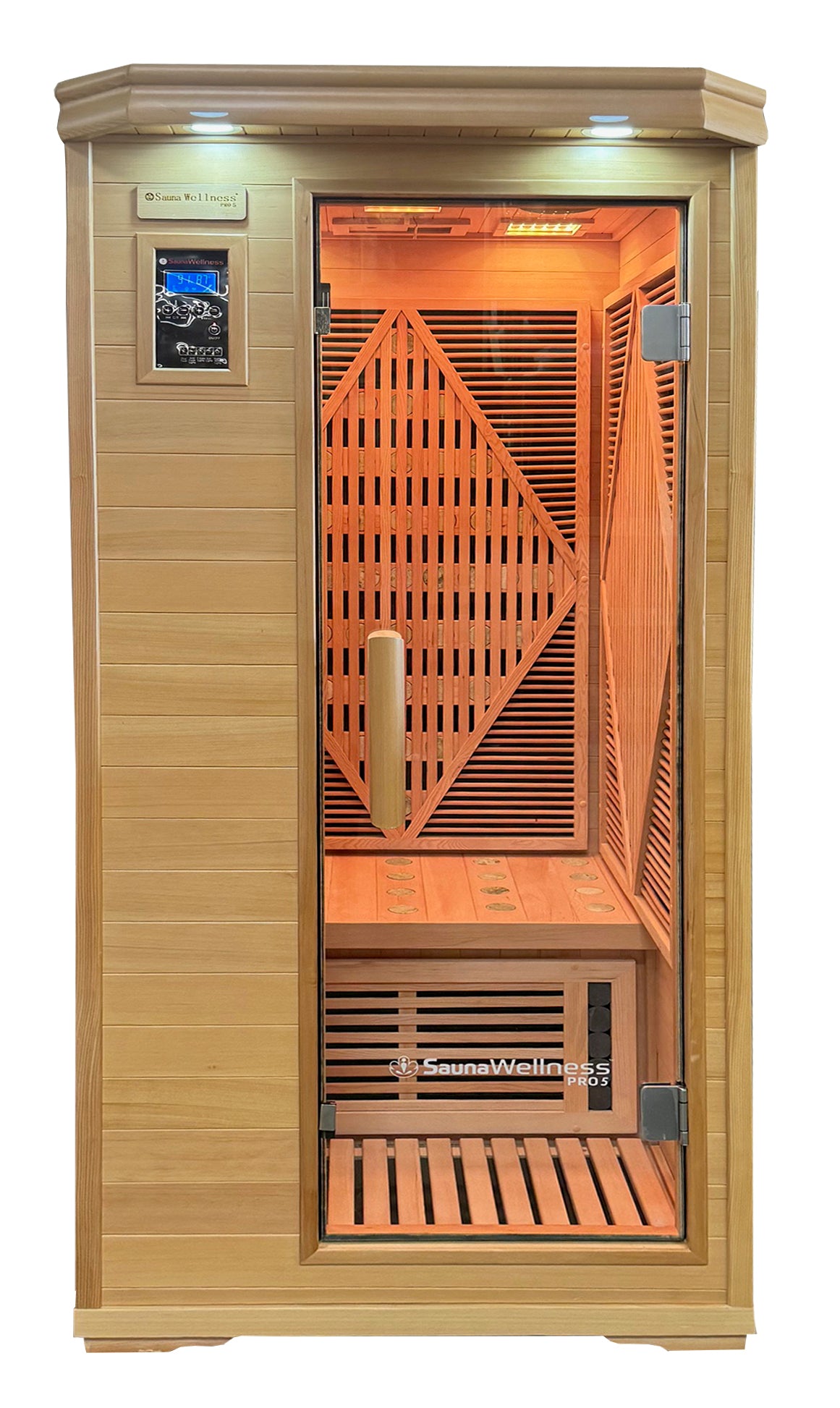 SaunaWellness Pro 5 Dual Infrared & Chromotherapy Light Sauna for 1 Person - 110V Portable Home Spa for Relaxation, Detox & Pain Relief