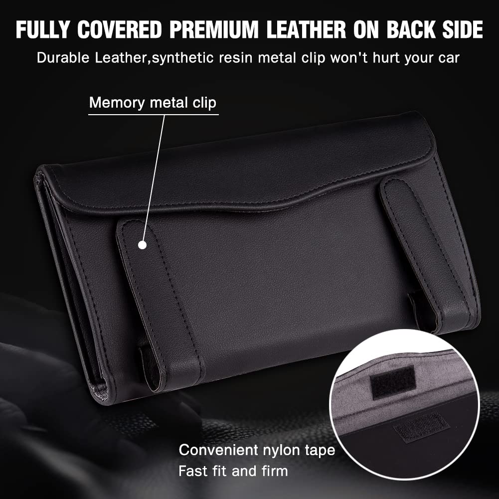 Sparkly Crystal Diamond Car Tissue Holder - Cute Bling Leather Sun Visor Napkin Organizer for Women (1-Pack, Purple) | Perfect for Car Interior Decoration & Gift Giving