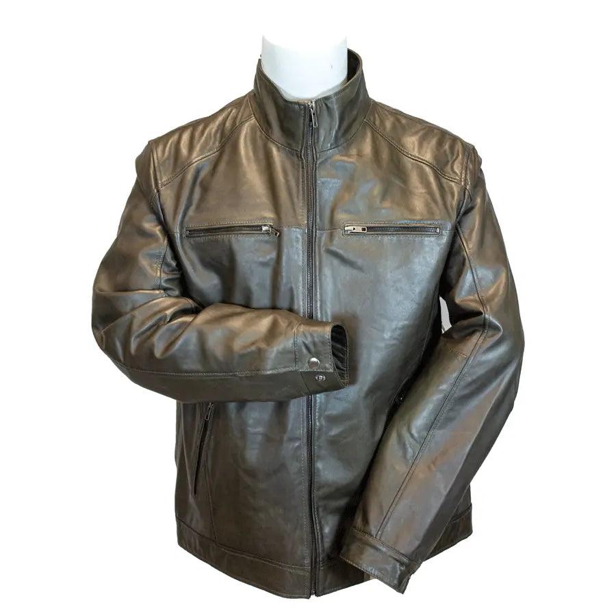 BOL Men's Gen Bomber Lambskin Leather Jacket - Premium Real Leather Aviator Jacket for Men, Stylish Slim Fit Biker Jacket with Warm Lining - Perfect for Motorcycle Riding, Casual Outfits & Winter Fashion