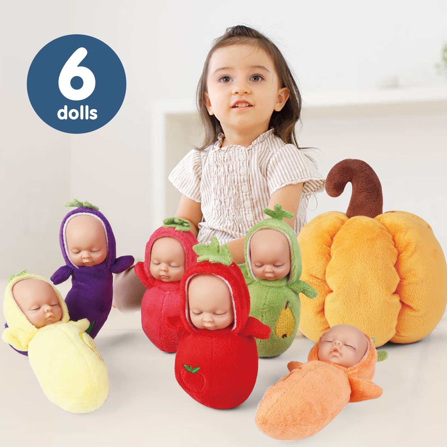 4 Inch Mini Baby Dolls Playset - 6 Soft Realistic Baby Dolls with Storage Bag for Toddlers | Perfect for Pretend Play, Daycare, and Gift Giving