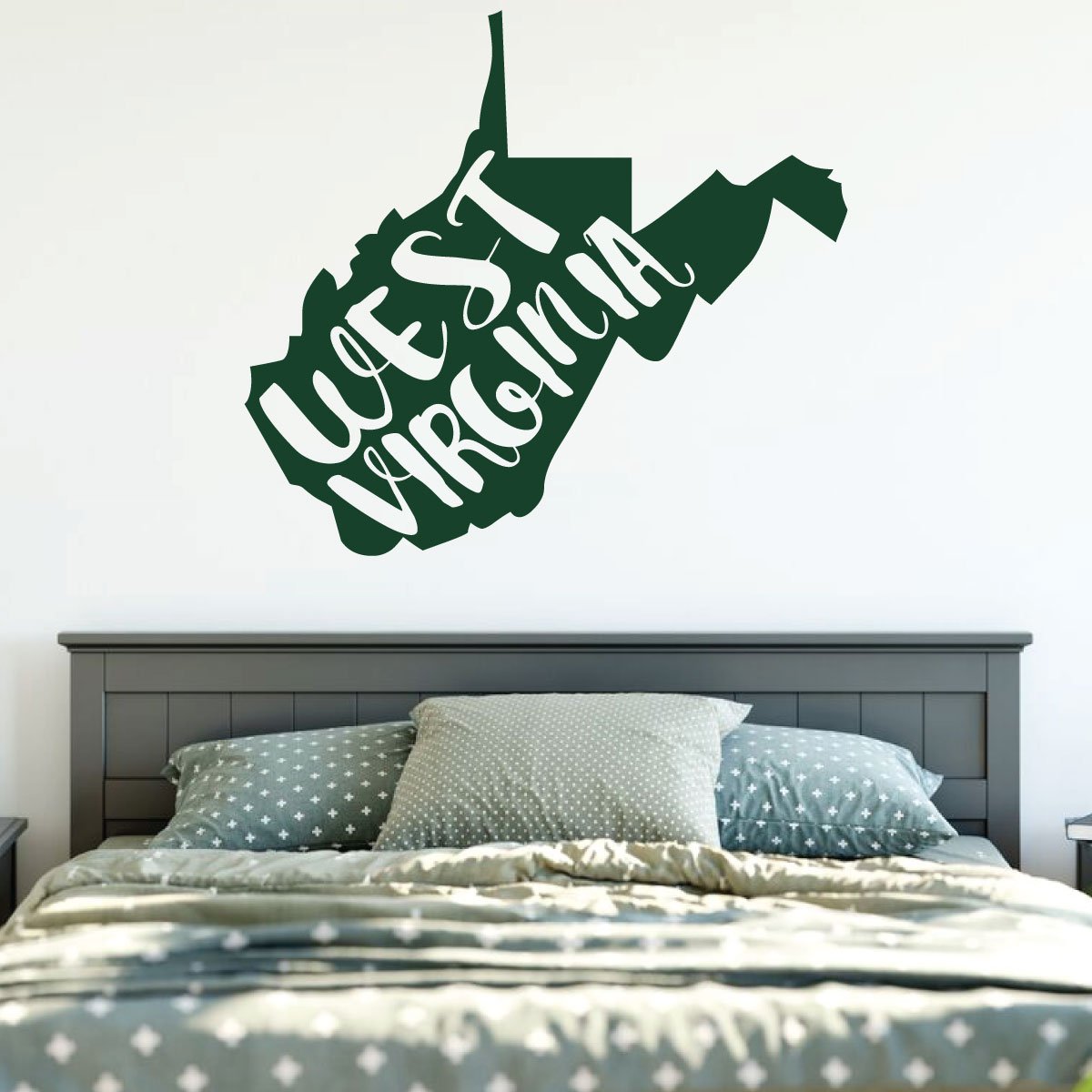 West Virginia Wall Decal - State Silhouette Vinyl Art Sticker for Home Decor, Perfect for Living Room, Bedroom or Family Room Wall Decoration | Great Gift Idea for WV Lovers