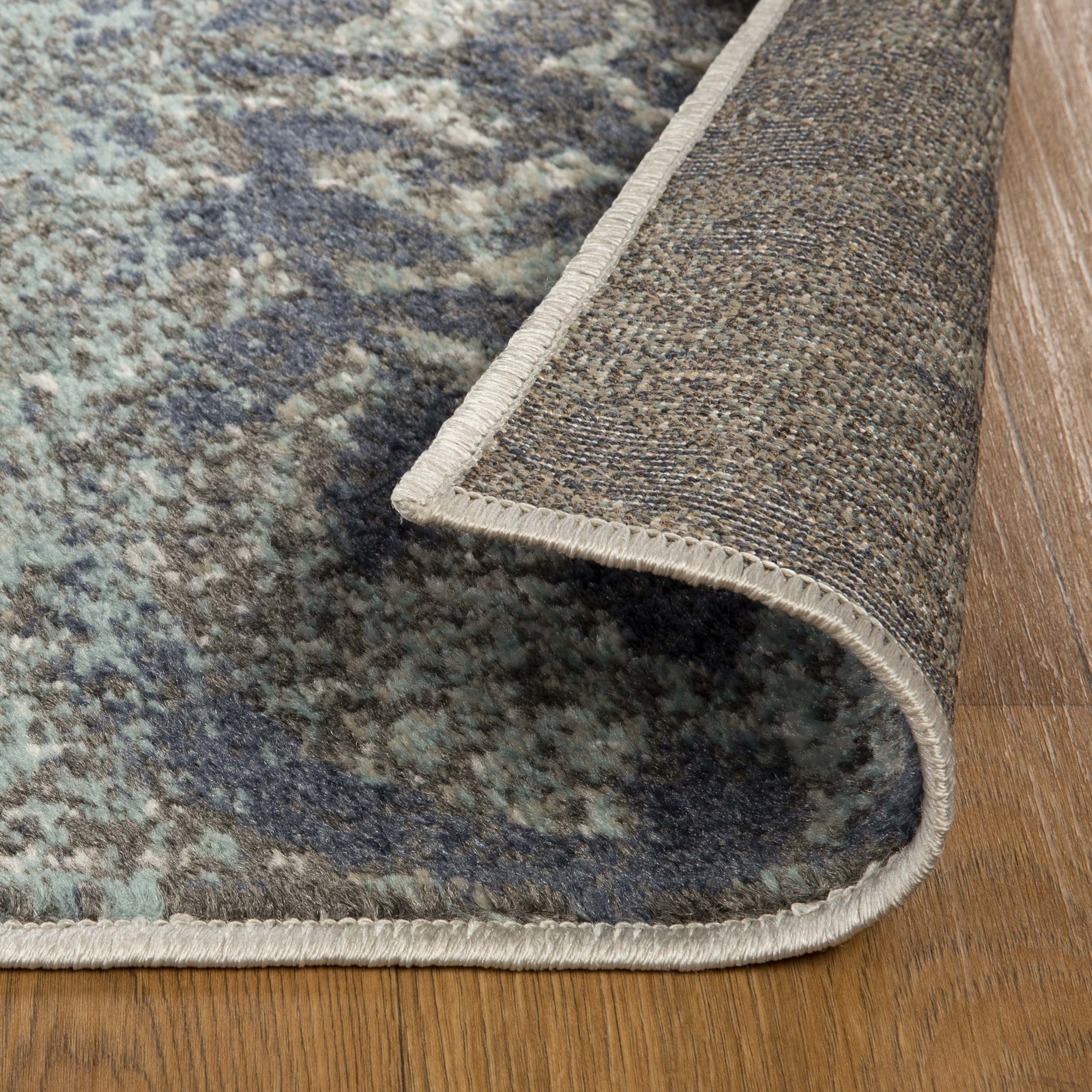 Bristol Distressed Abstract Damask Indoor Area Rug - Non-Slip Living Room Carpet Runner for Bedroom, Hallway & Entryway Decor