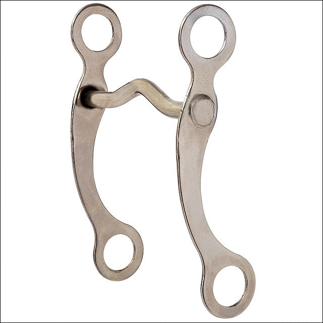 4 Inch Hilason Nickel Plated Pony Curb Horse Bit with Low Port Mouth - Perfect for Training, Show & Western Riding
