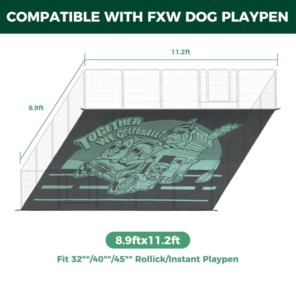 Let's ROLL RV Rug - Durable & Washable Pet-Friendly Floor Mat for RV Travel and Camping with Dogs | Perfect for Outdoor Adventures, Road Trips, and Cozy Cabin Living