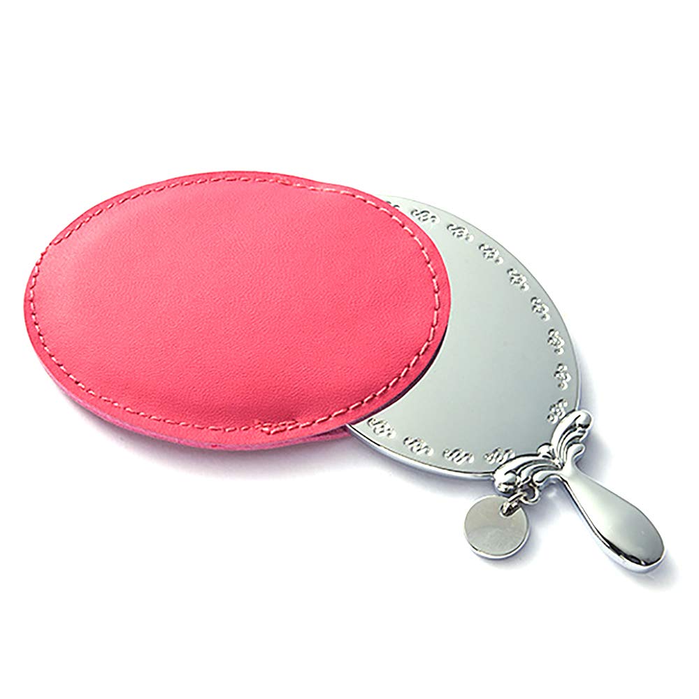Portable Travel Makeup Mirror with Adjustable Stand & PU Leather Cover - Compact Vanity Mirror for Home, Office & On-the-Go Beauty Touch Ups