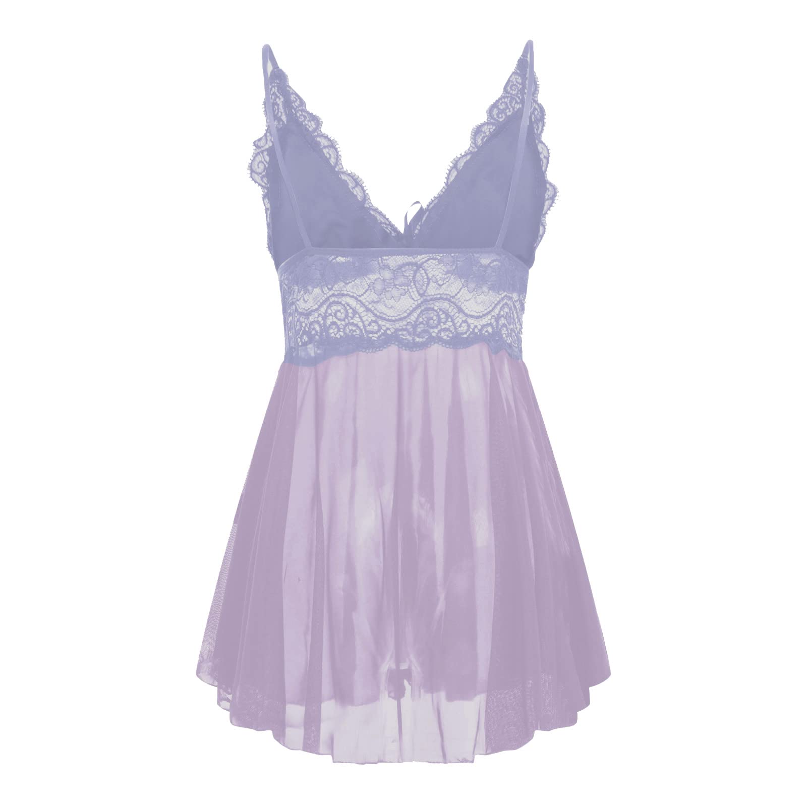 Sexy Plus Size Lace V-Neck Nightgown - Women's See-Through Bowknot Camisole Pajama Set for Sleep, Lounge & Romantic Nights | Comfortable Lingerie for Bedtime & Boudoir