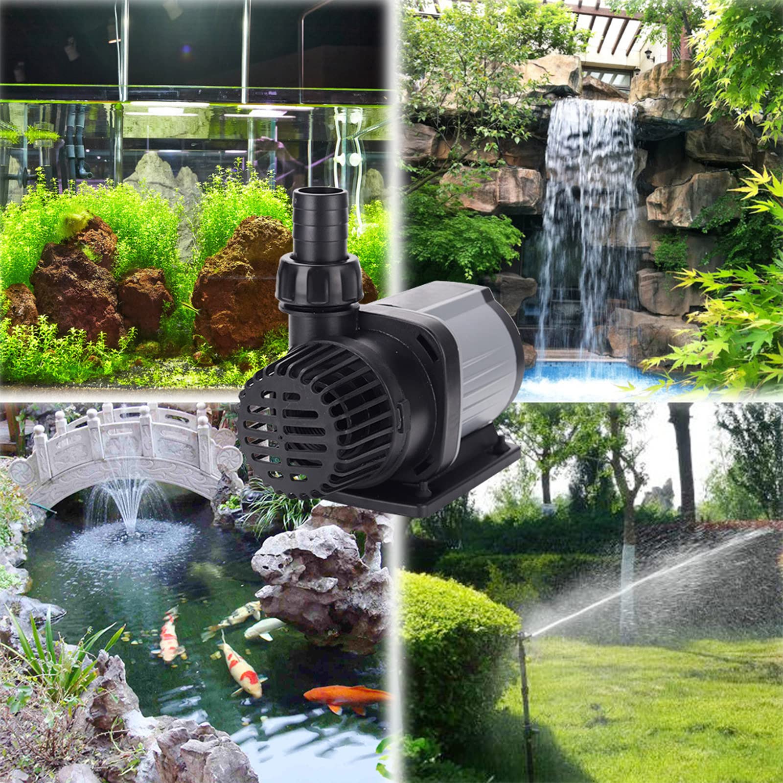 Ultra Quiet Mini Submersible Water Pump with Controller - High Lift Fountain Pump for Fish Tank, Pond, Aquarium, Hydroponics & Garden Statuary | Perfect for Water Features, Indoor/Outdoor Decor & Irrigation Systems