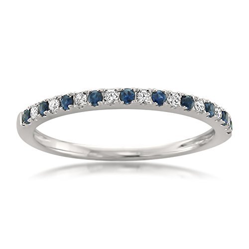 1/4 Carat Diamond 14K White Gold Pave-Set Wedding Band Ring for Women (H-I, VS2-SI1) | Natural Diamond Bridal Ring with Gift Box (Red Ruby, Black Diamond, Blue Sapphire & White Diamond) | Perfect for Engagement, Anniversary & Special Occasions