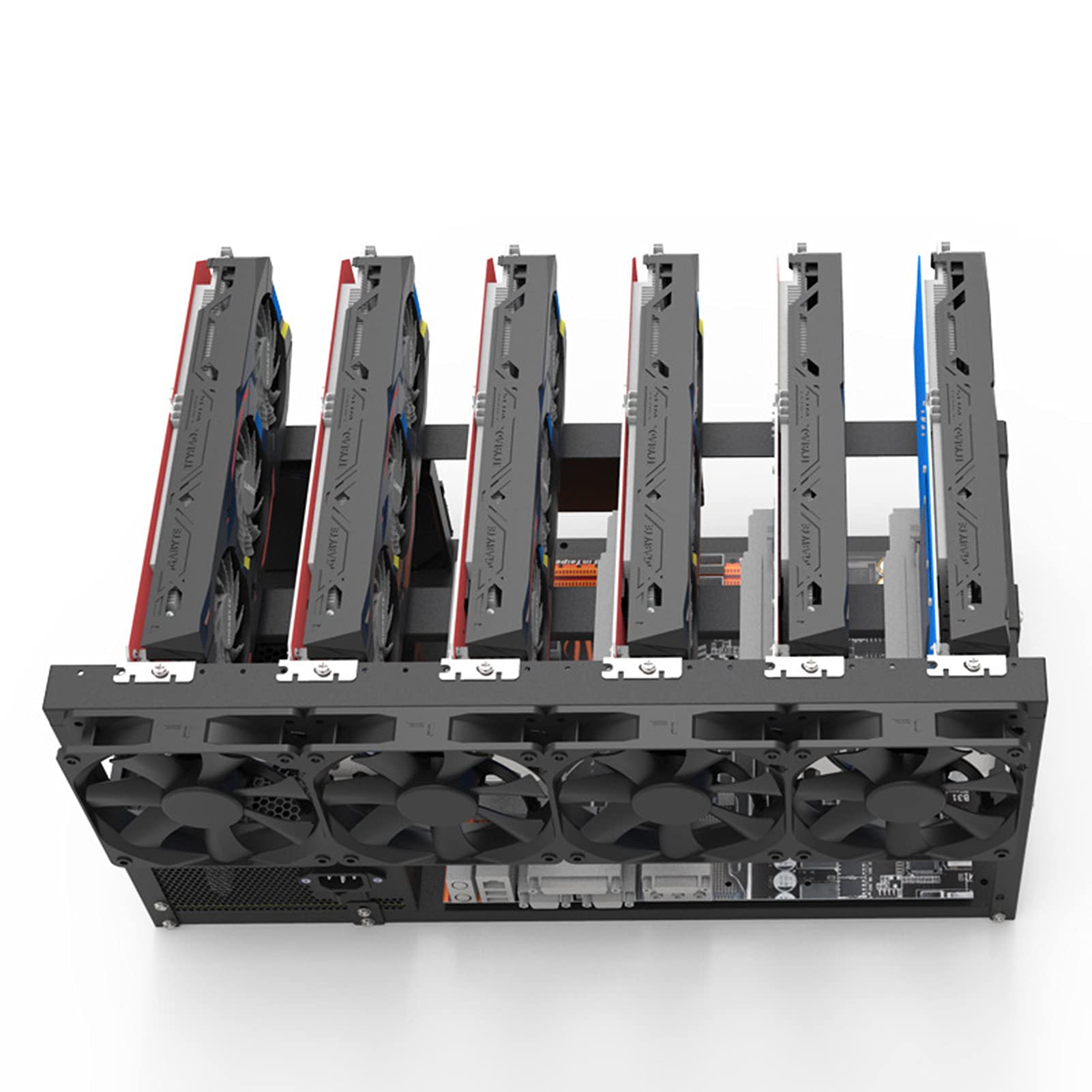 6-GPU Mining Rig Frame - Stackable Open Air Mining Case for Cryptocurrency, Durable Miner Computer Rack Chassis & Server Rack - Perfect for Ethereum, Bitcoin, Litecoin Mining Setup