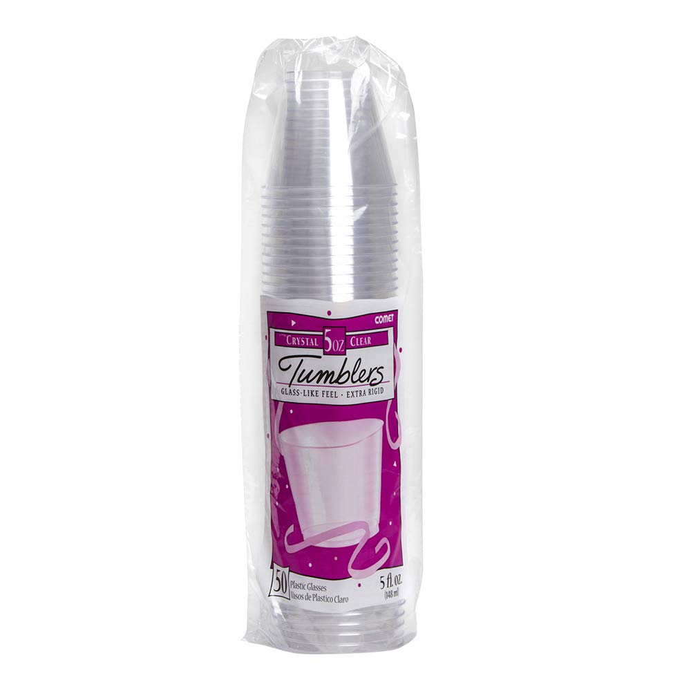 WNA T5S Comet Plastic Tumbler - 5 oz Clear Short Cups (20 Packs of 50) - Perfect for Parties, Events, and Beverage Serving