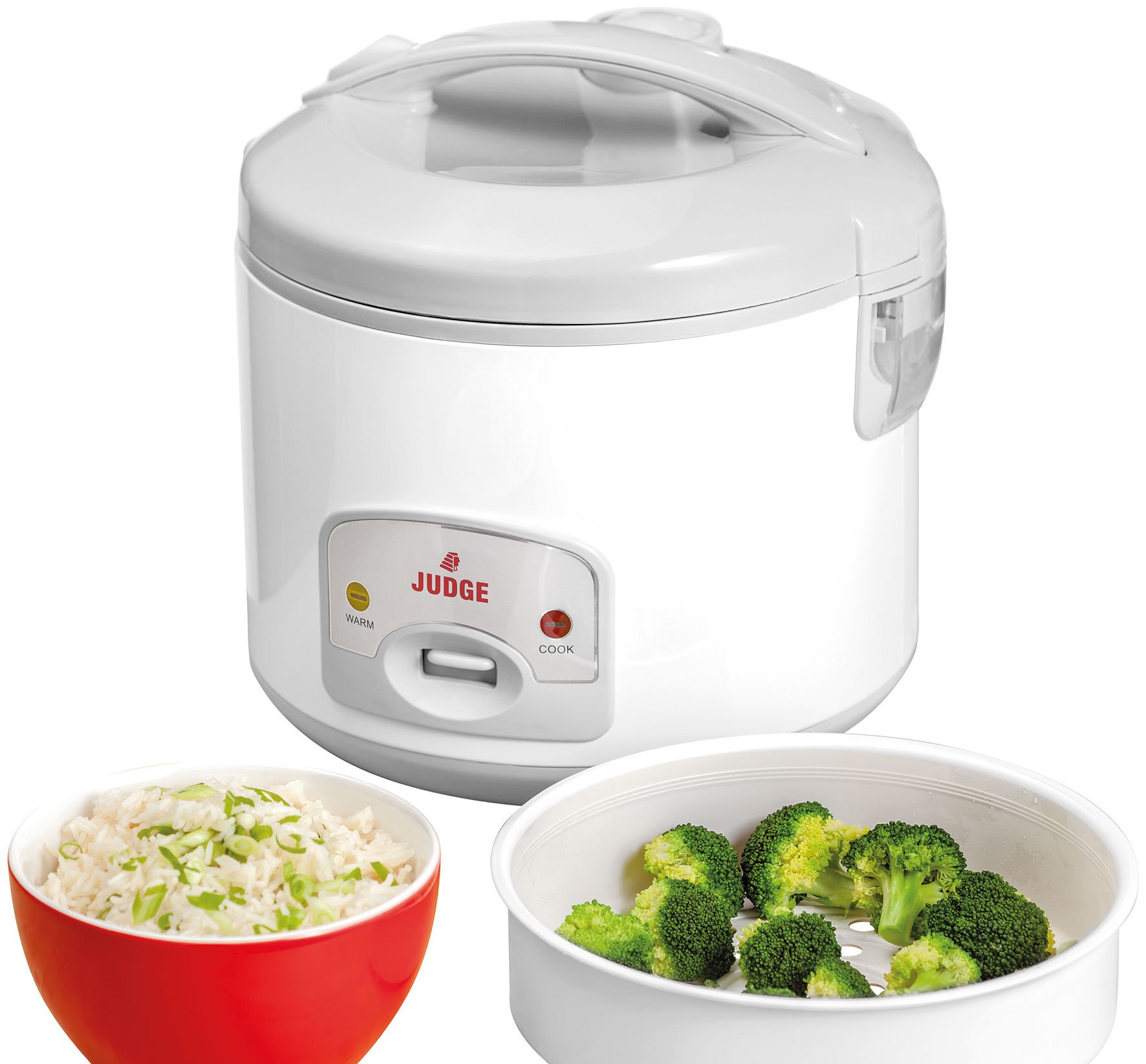 Judge Large 1.8L Electric Rice Cooker and Steamer - Fully Automatic with Removable Non-Stick Inner Pot - 2 Year Warranty - Perfect for Family Meals, Meal Prep & Healthy Cooking