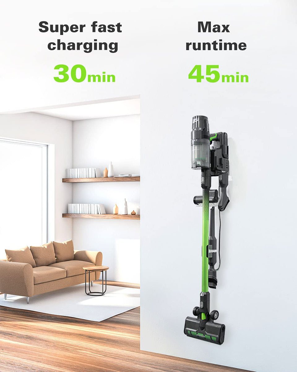 24V Cordless Stick Vacuum Cleaner - 3 in 1 Lightweight Handheld Vacuum with 2 x 4.0Ah Batteries & Charging Stand - Perfect for Hardwood Floors, Carpets & Pet Hair Cleaning