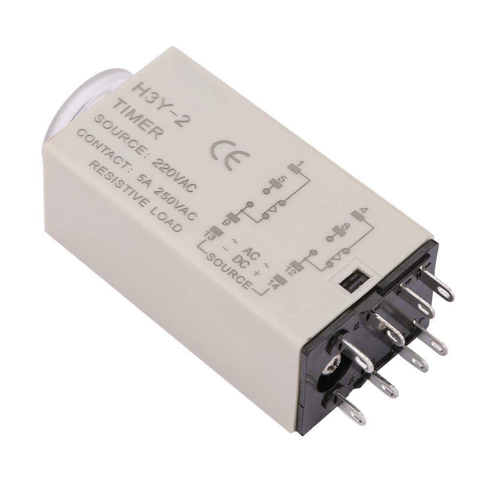 H3Y-2 AC 220V Delay Timer Relay 0-10 Seconds - Industrial Automation & Control Equipment for HVAC, Motor Starters, and Lighting Systems
