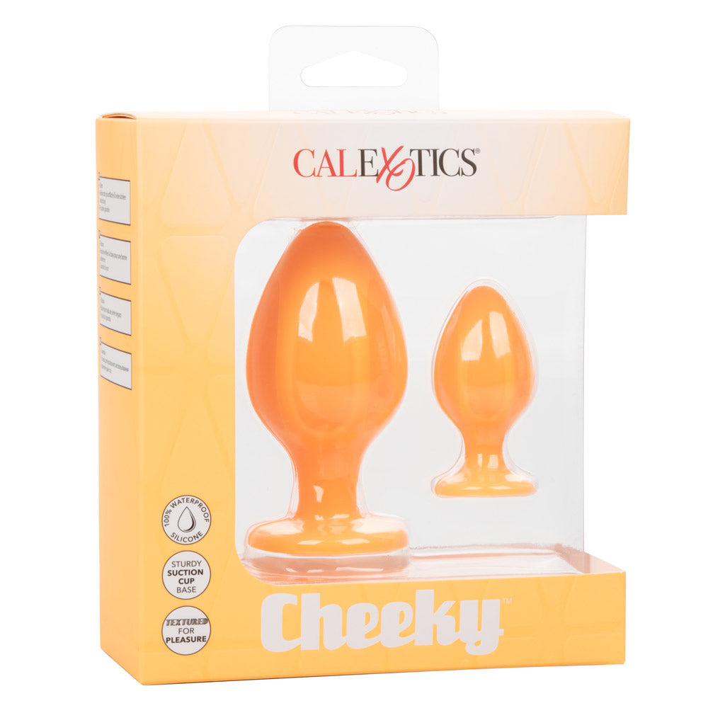Sensual Anal Plug Duo Set - Orange Silicone Butt Plugs for Beginners & Couples - Perfect for Intimate Play & Spicing Up Your Sex Life