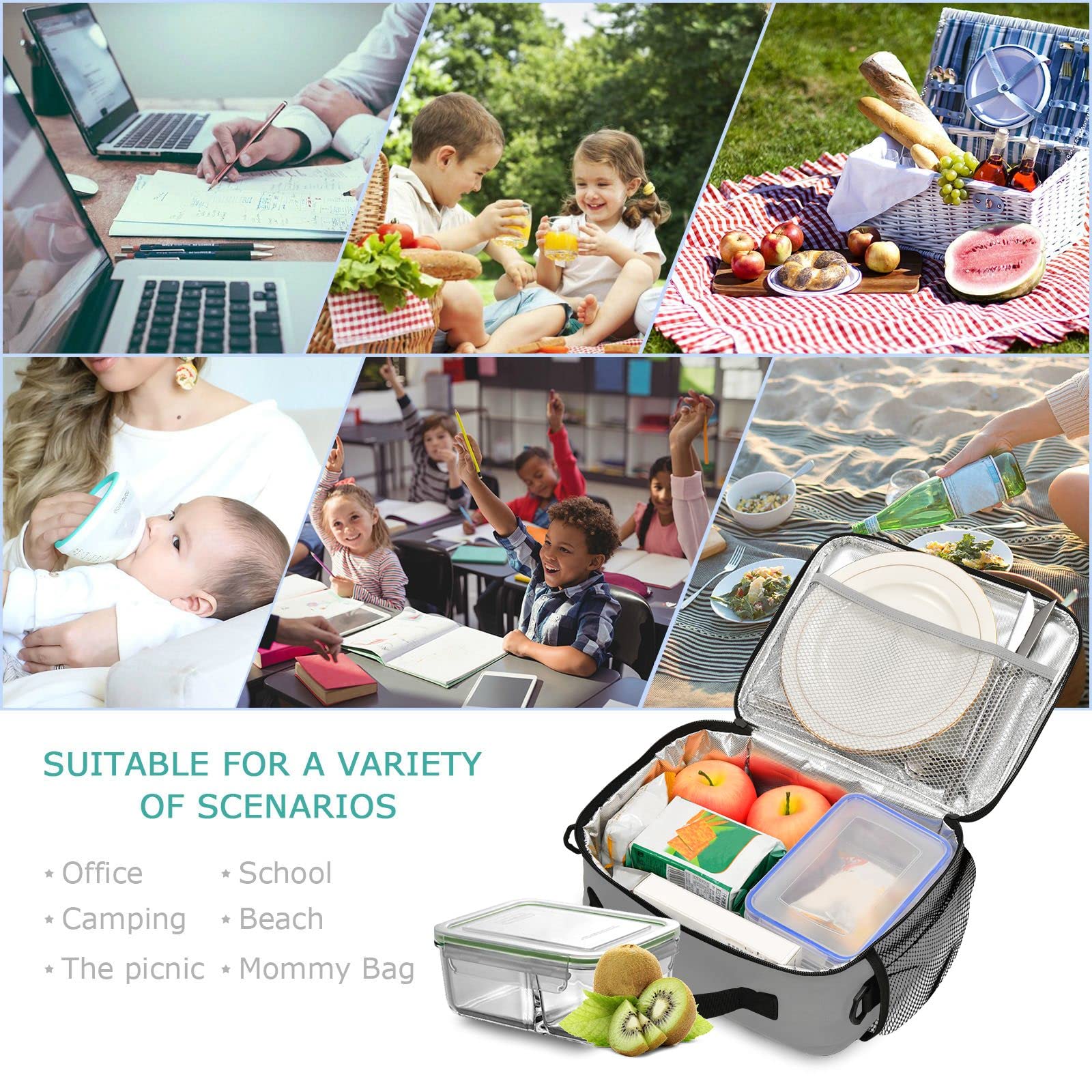 Egyptian Goddess Insulated Lunch Box Bag - Reusable, Leakproof & Adjustable Strap - Thermal Tote Container for School, Work & Picnics | Perfect for Kids & Adults