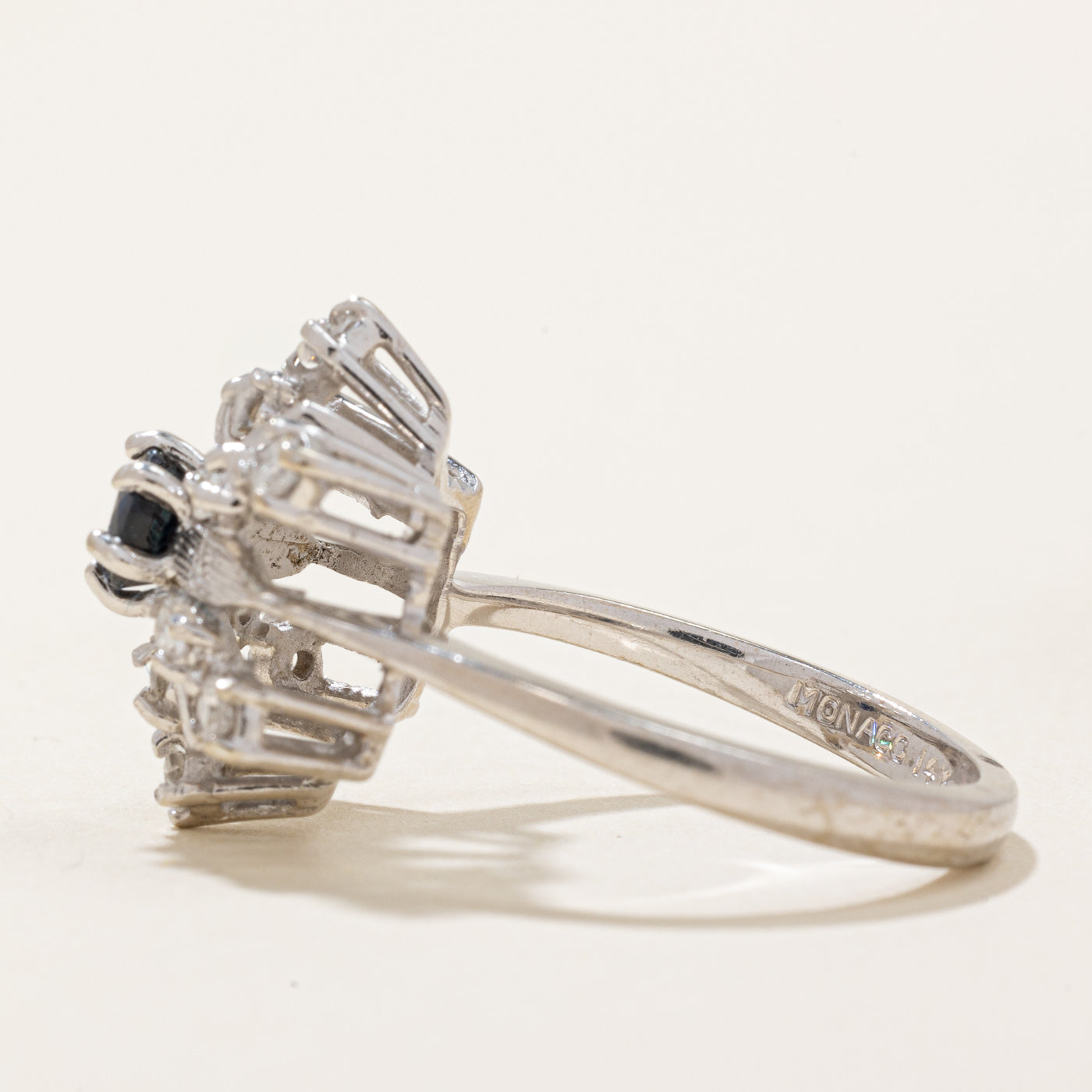 Exquisite 0.55ct Sapphire & 0.35ct Diamond Snowflake Ring - Size 7.25 | Elegant Winter Jewelry for Christmas Gifts, Anniversary & Special Occasions