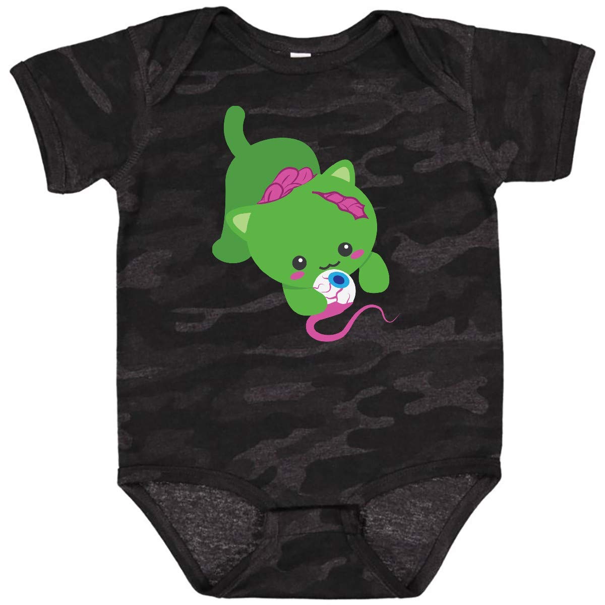Inktastic Zombie Cat Baby Bodysuit - Cute Halloween Outfit for Infants & Toddlers - Perfect for Costume Parties, Trick-or-Treating & Photo Shoots
