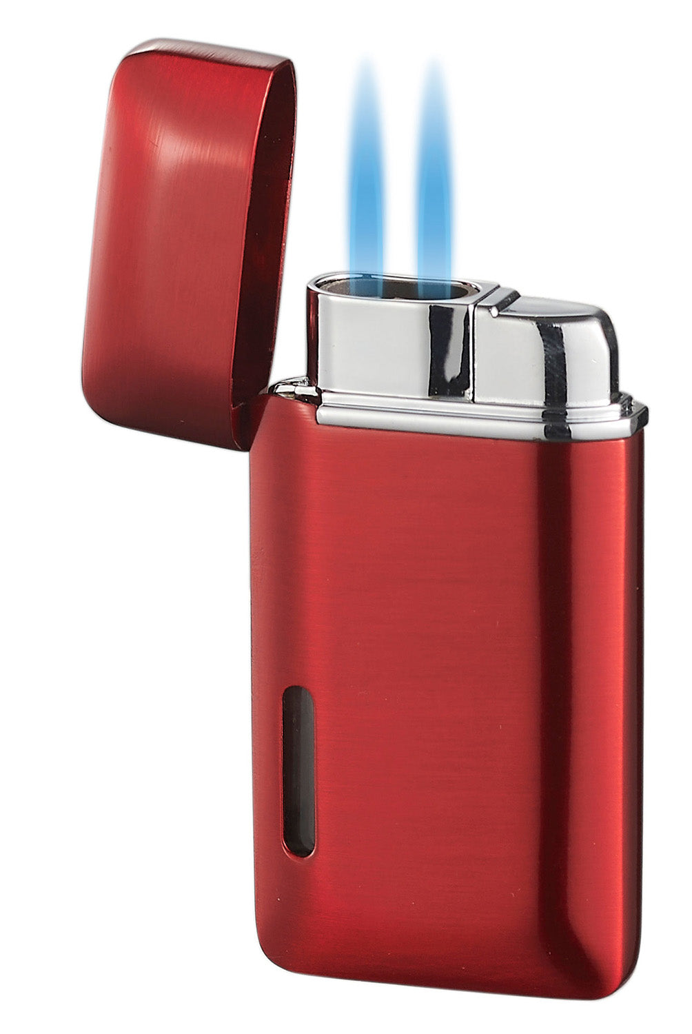 Visol Neiss Dual Torch Cigar Lighter - Windproof Butane Lighter for Cigars, Cigarettes & Outdoor Use - Perfect for Smoking, Camping & Travel (Red)