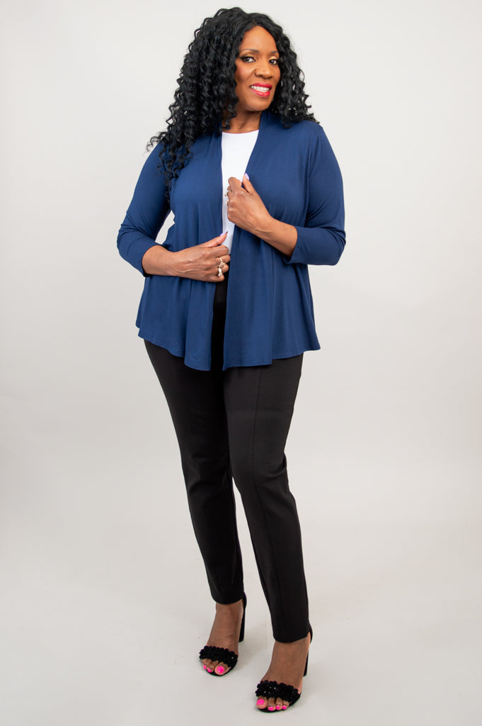 Kathy Jacket - Soft Bamboo Fabric Indigo Blue Women's Lightweight Jacket for Casual Wear & Outdoor Activities