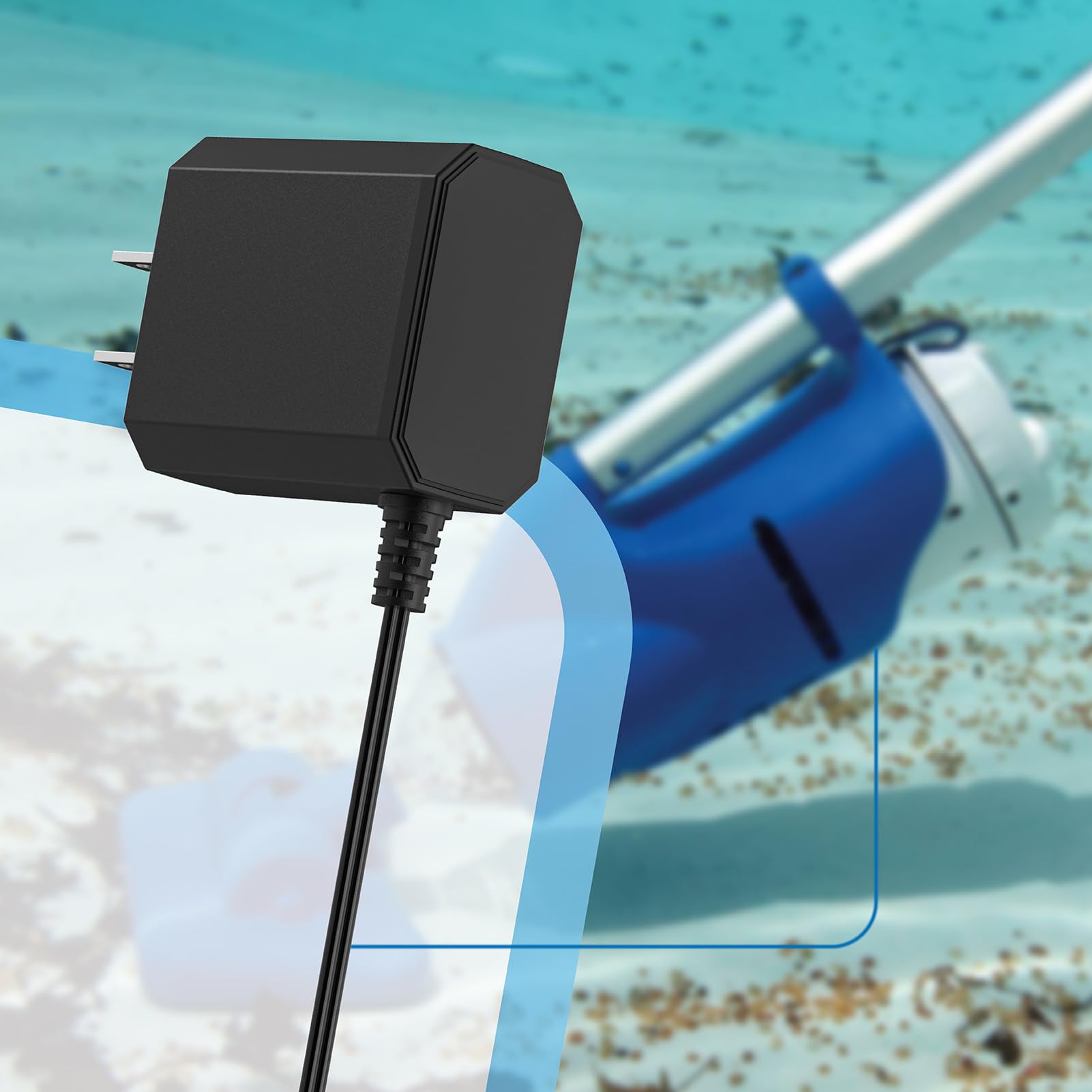 Water-Tech Pool Vacuum Charger - 2-Pin AC/DC Power Adapter Compatible with Pool-Blaster Vacuum Models LC099-2SK 21051DL 22151EL | Replacement Charging Cord & Power Supply for Pool Cleaning | Perfect for In-Ground & Above-Ground Pool Maintenance