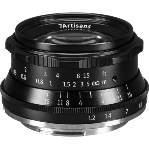 7artisans 35mm f/1.2 Large Aperture Manual Focus Lens for Canon EF-M Mirrorless Cameras - Black | Perfect for Portrait, Street & Low Light Photography