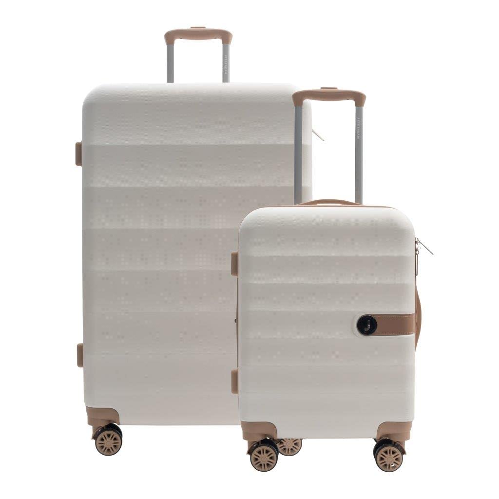 Jetstream 2 Piece Hardside Expandable Luggage Set with Spinner Wheels - Lightweight ABS Suitcase for Travel, White | Perfect for Business Trips & Family Vacations