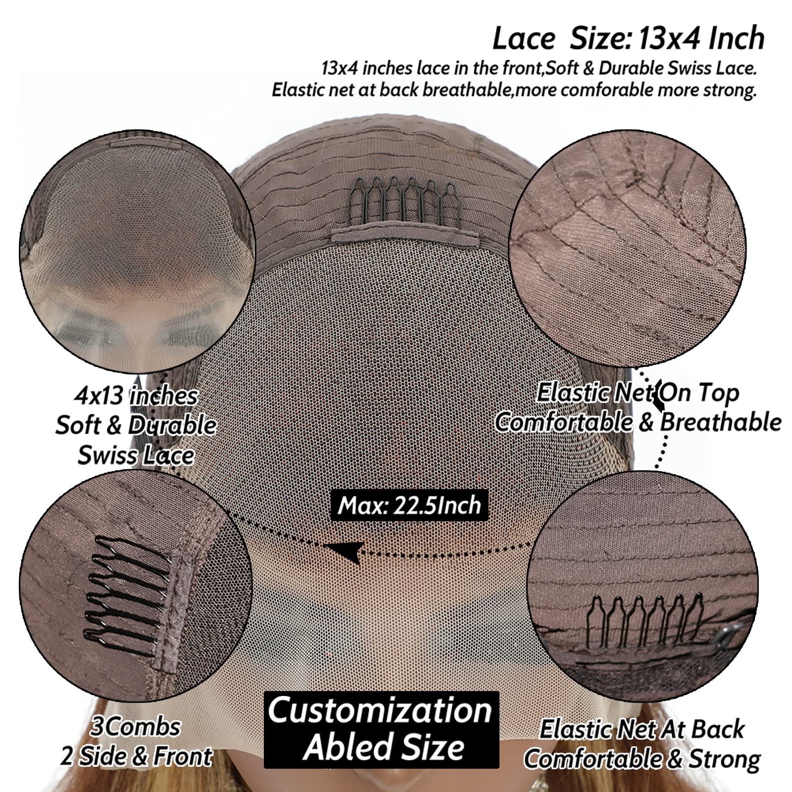 13x4 HD Lace Front Wigs Human Hair - Brazilian Virgin Hair 180 Density Straight Lace Front Wig for Black Women (22 Inch, Natural Color) | Perfect for Daily Wear, Special Occasions & Protective Styling