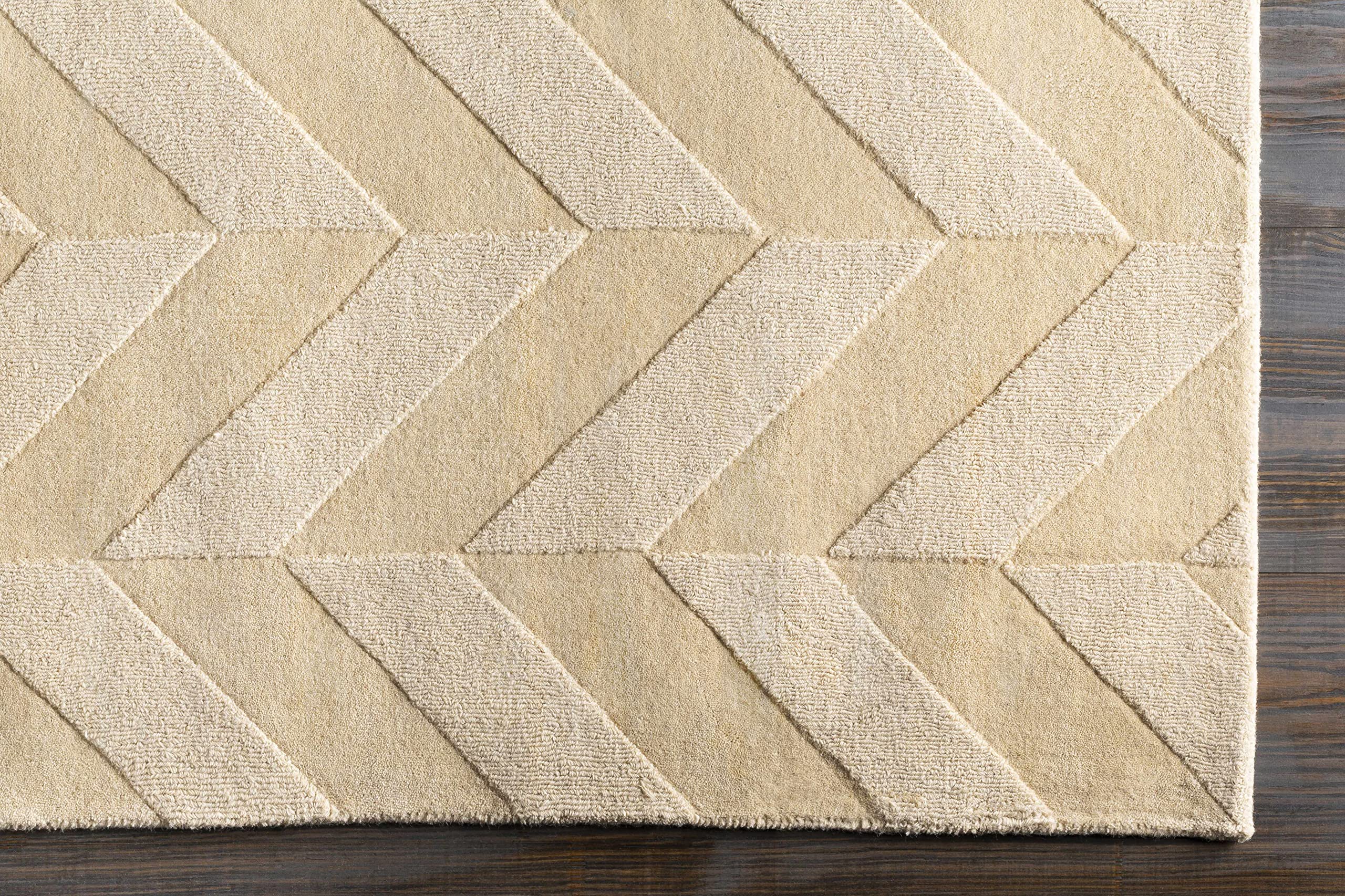 Hauteloom Normalville Wool Area Rug 6' x 9' - Soft Contemporary Beige Rug for Living Room, Bedroom & Office - Perfect for Home Decor, Cozy Floor Covering & Noise Reduction