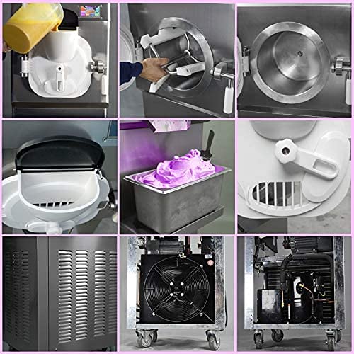 Kolice Commercial ETL Certified Gelato & Hard Serve Ice Cream Machine - 9-11 Gal/Hour Output, Italian Water Ice Maker with Stainless Steel Hinge (Perfect for Ice Cream Shops, Restaurants & Catering Events)