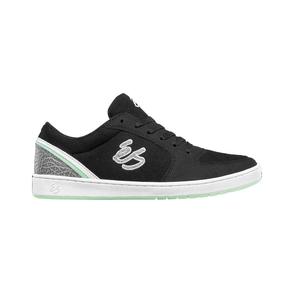 eS EOS Skate Shoes - Black, White & Turquoise Colors | Durable & Comfortable for Street Skating & Casual Wear