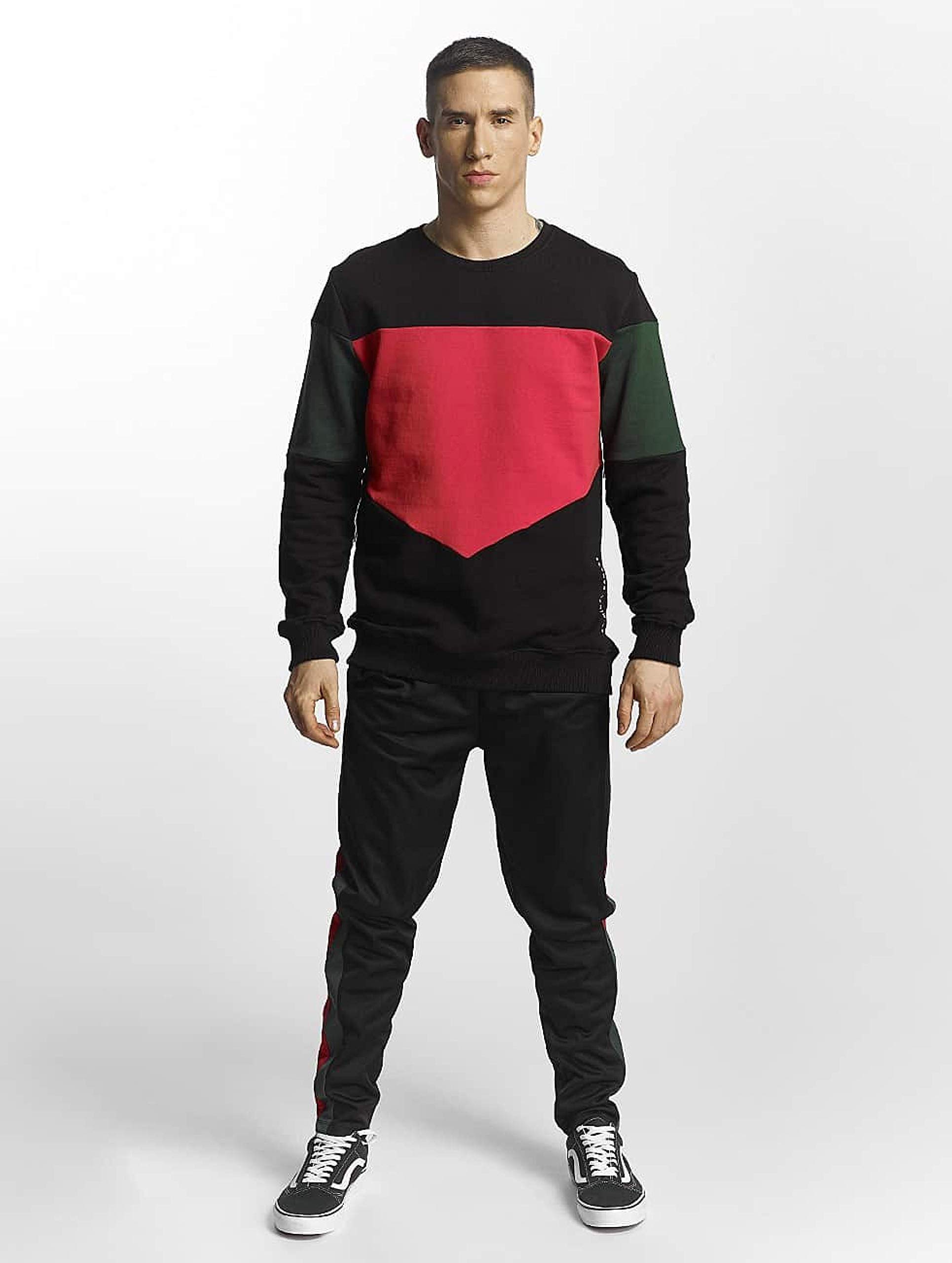 Vasco Cotton Sweatpants for Men - Black/Red Colorblock Joggers | Comfortable Casual Lounge Pants for Home, Gym & Streetwear Fashion