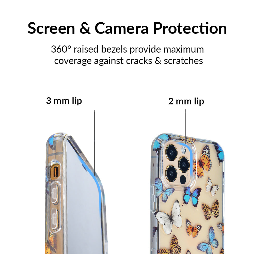Butterfly Dreams iPhone Case - Elegant Floral Design Protective Cover for iPhone 13/14/15 - Perfect for Everyday Use, Travel & Gifting