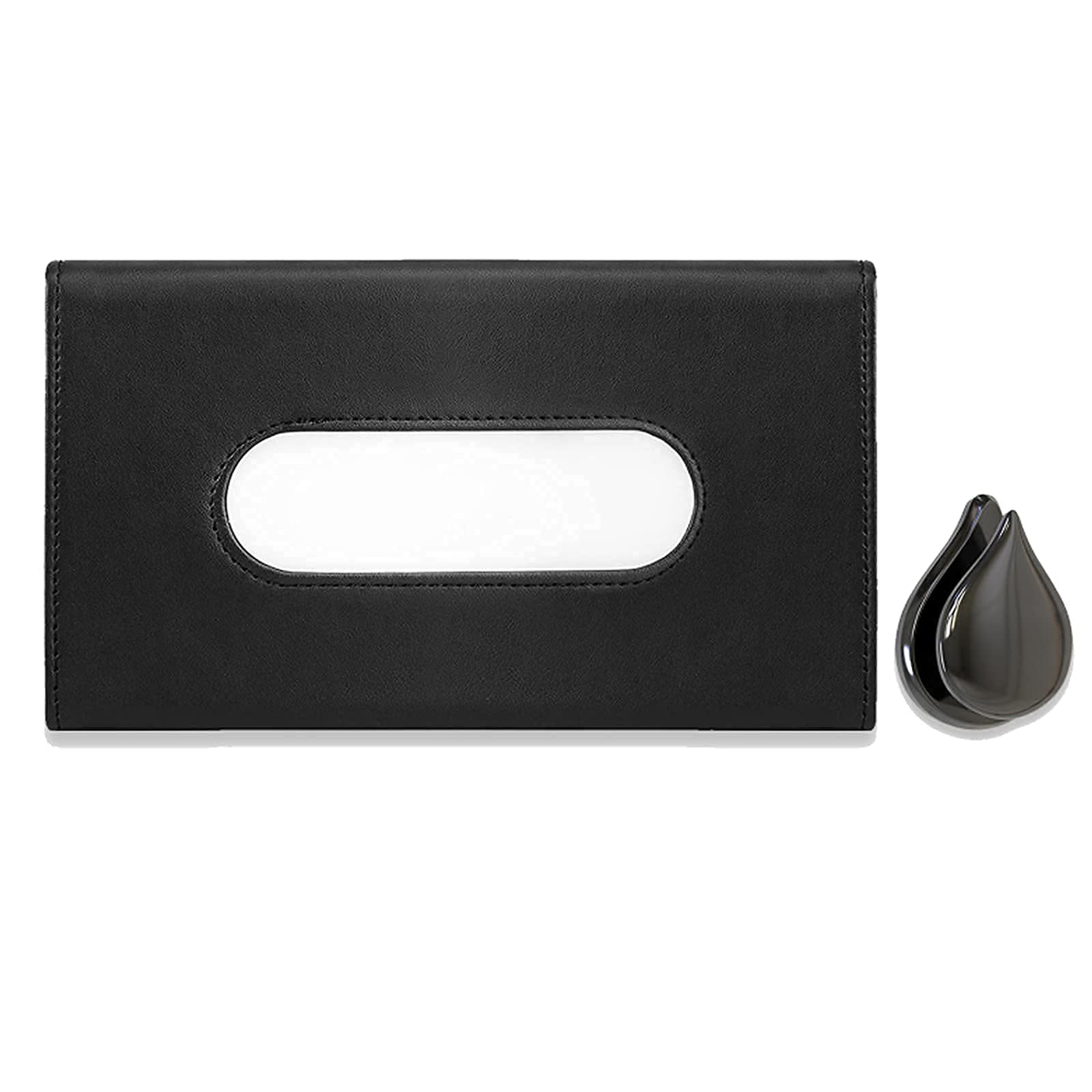 Car Sun Visor Tissue Holder - PU Leather Napkin & Mask Storage Organizer for Vehicle | Perfect for Backseat Passengers, Road Trips & Daily Commute