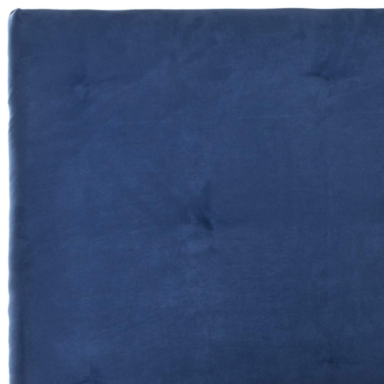 Safavieh Martin Navy Blue Velvet Upholstered Tufted Queen Size Headboard - Luxurious Bedroom Decor for Master & Guest Rooms