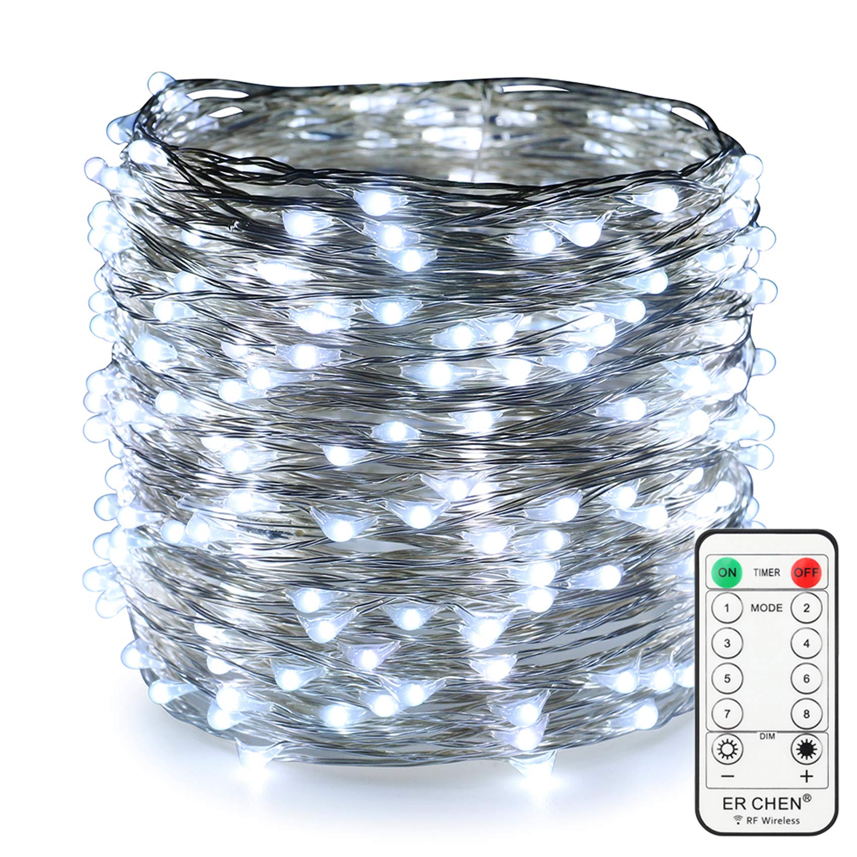 300 LED Fairy Lights Plug in - 99ft Dimmable Starry String Lights with Remote Control, Cool White Copper Wire for Indoor/Outdoor Decorative Lighting | Perfect for Bedroom, Patio, Garden, Yard & Party Decorations