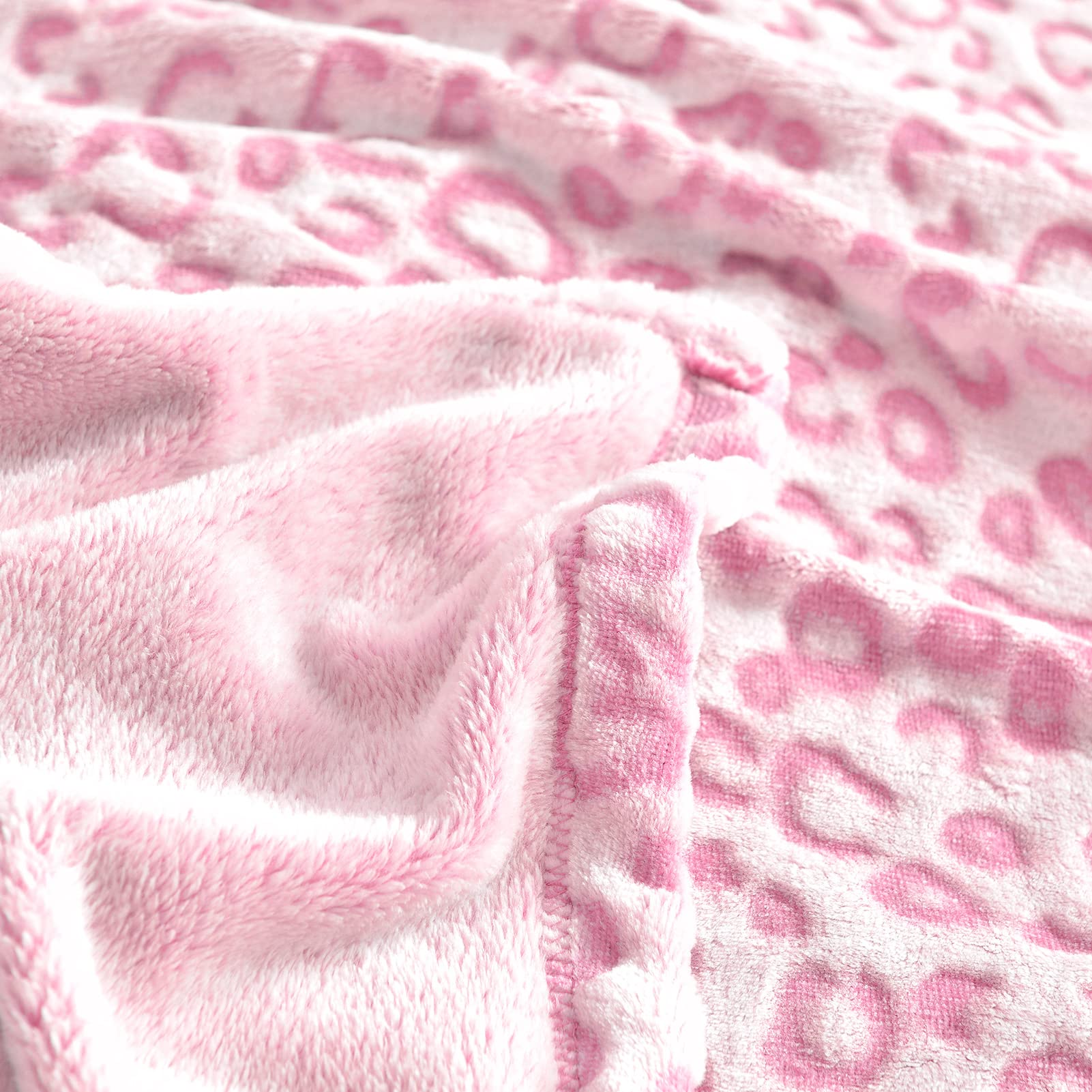 Premium Leopard Print Fleece Throw Blanket - Ultra Soft Lightweight Microfiber Plush for Couch, Sofa & Bed - Cozy Warm King Size (108x90 inches) in Pink - Perfect for Home Decor, Winter Snuggling & Gift Giving