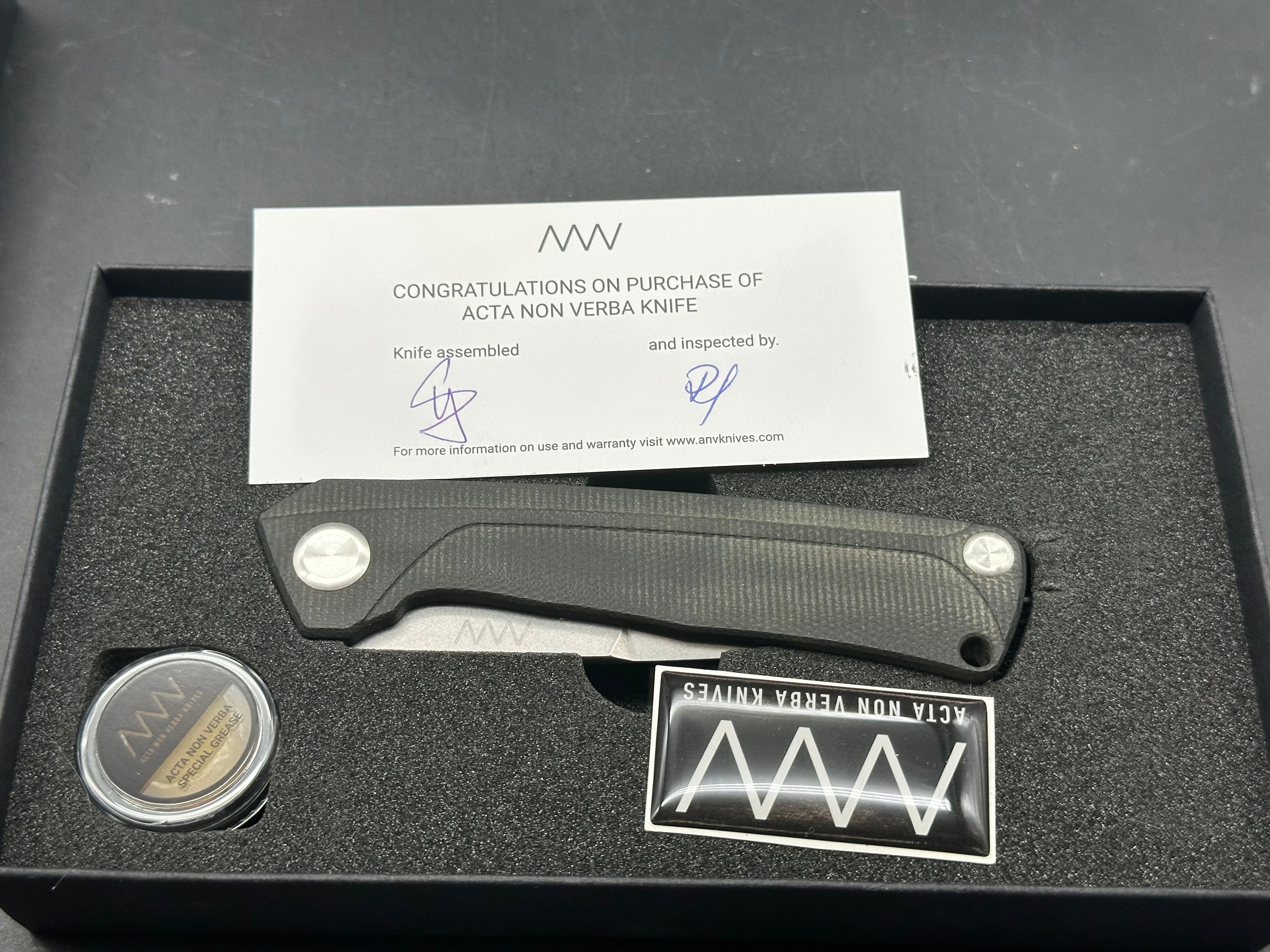 Acta Non Verba Z100 Liner Lock Folding Knife - Black G10 Handle, 3.5